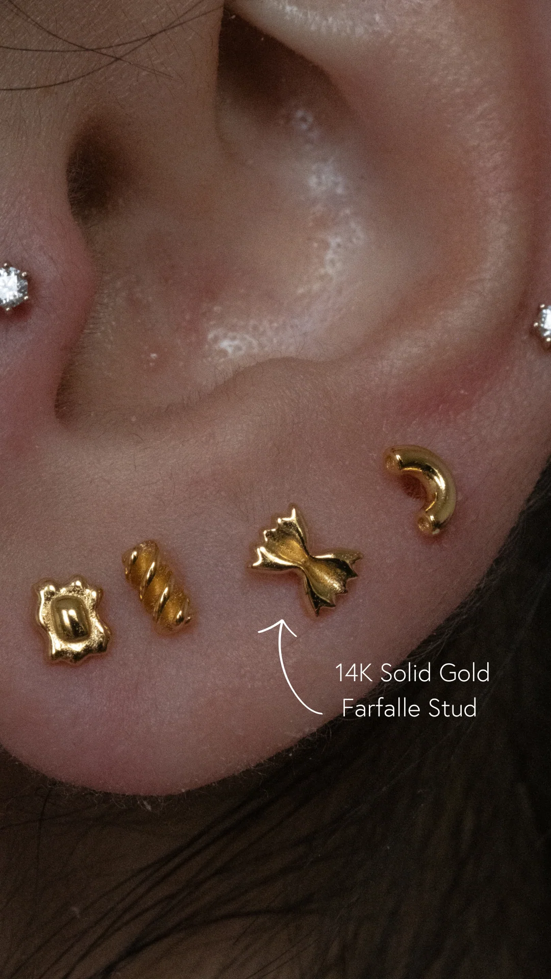 14K Farfalle Pasta Piercing - Image 2