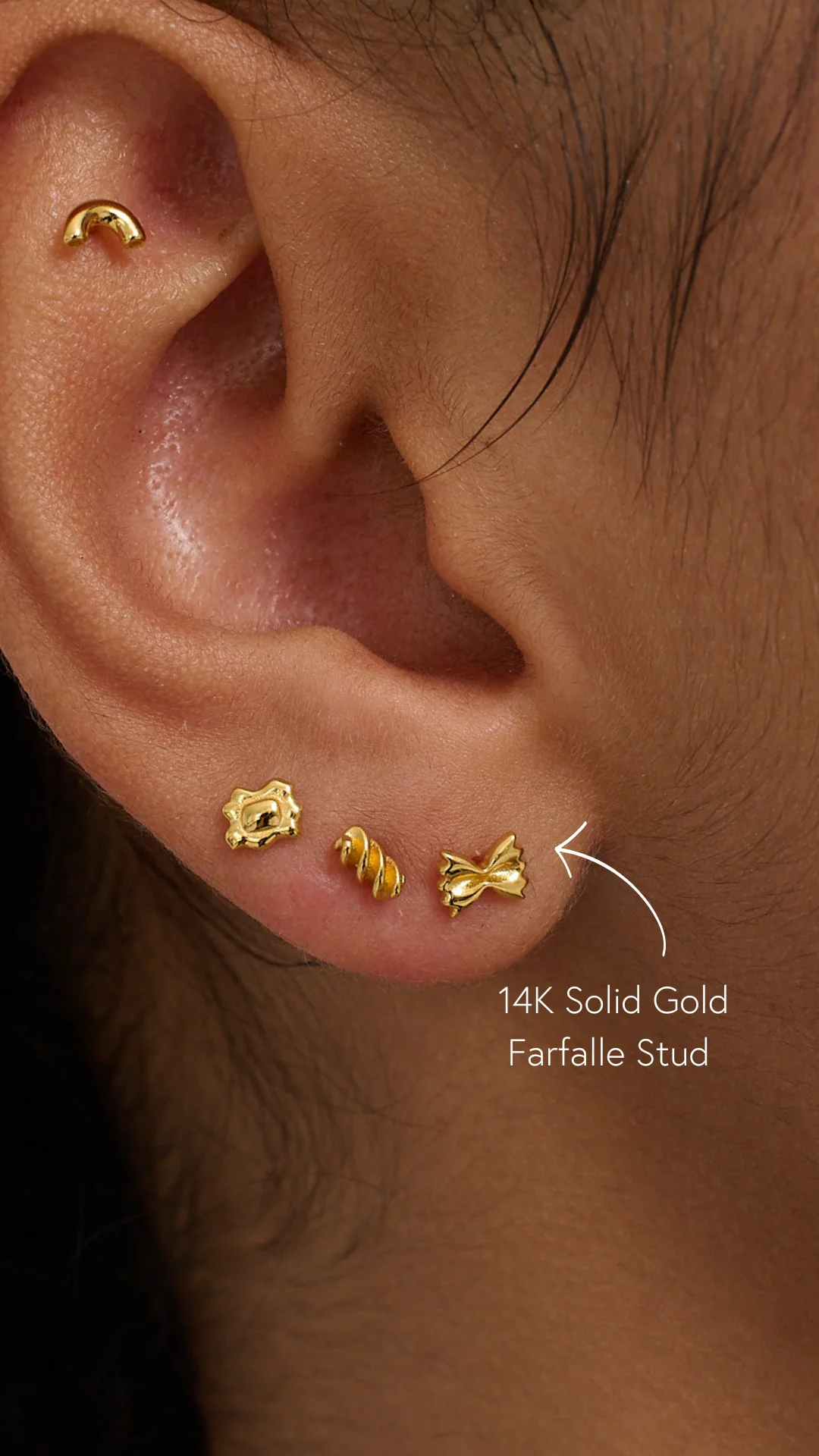 14K Farfalle Pasta Piercing - Image 5