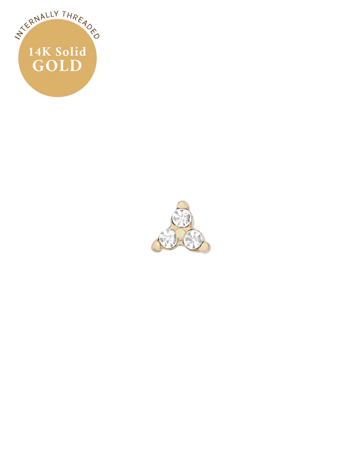 14K Solid Gold Angela Tiny Trio Stud - Image 10