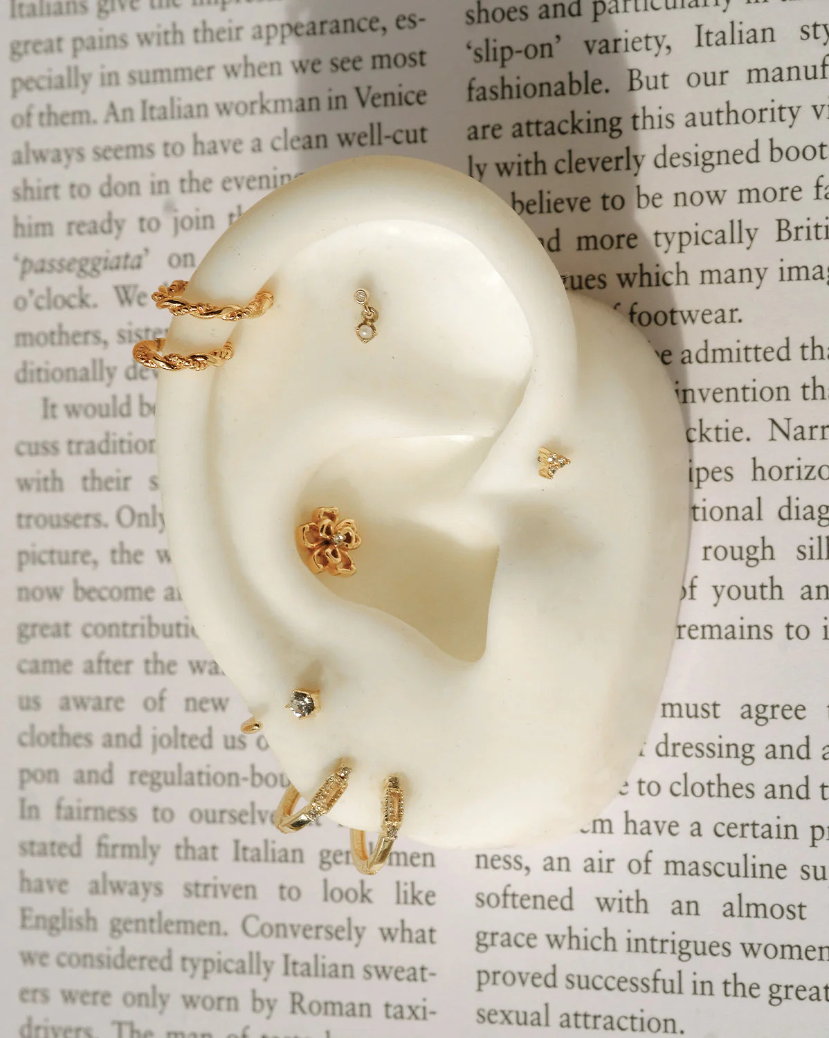 14K Solid Gold Angela Tiny Trio Stud - Image 3