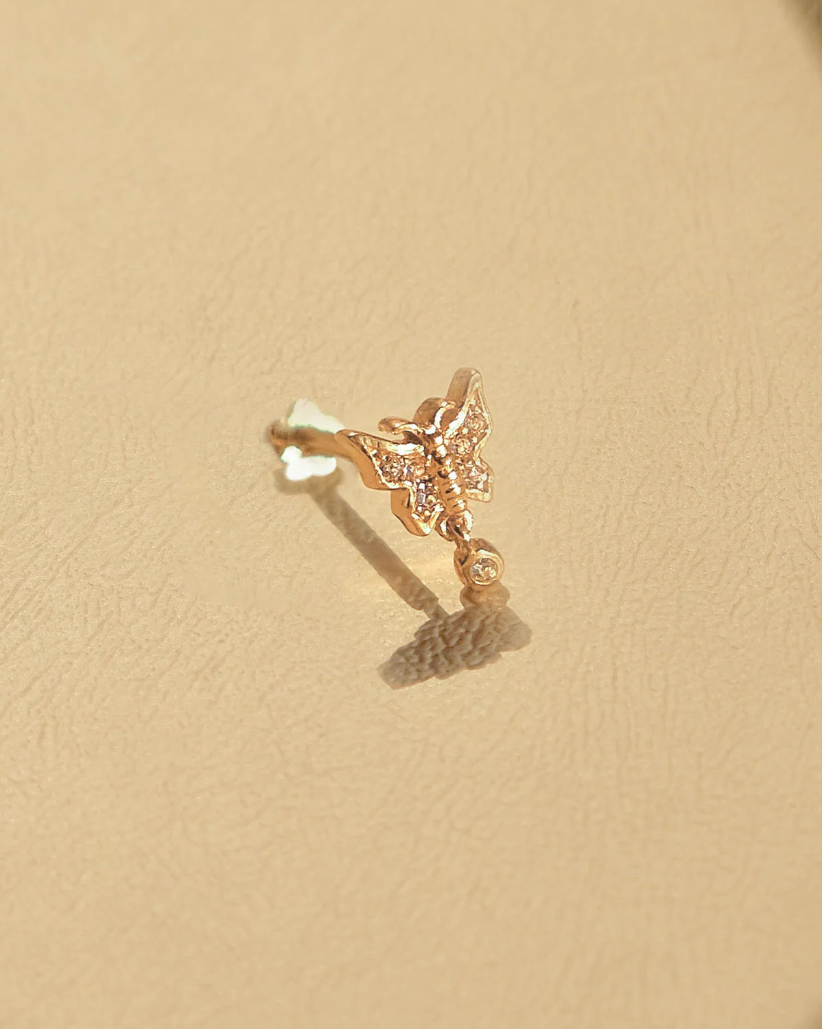 14K Solid Gold Athalia Butterfly Stud - Image 5
