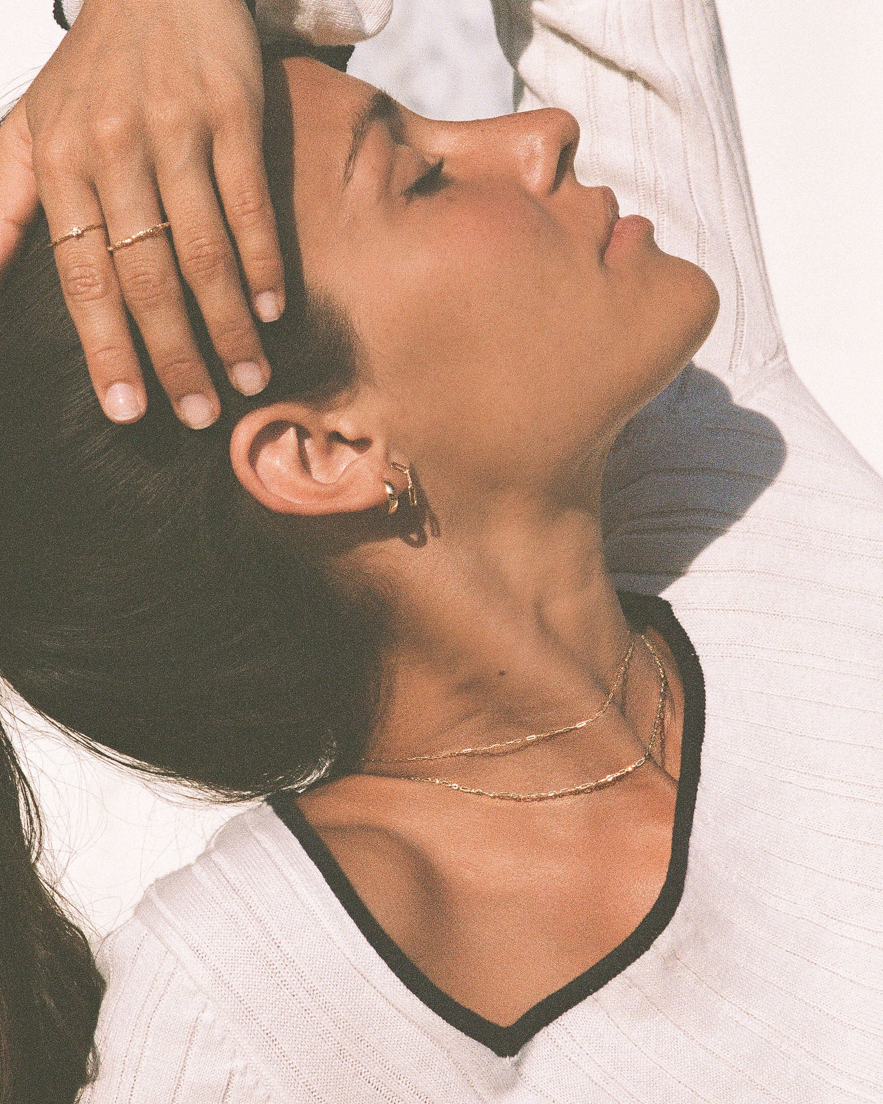 14K Solid Gold Baby Paperclip Chain Necklace - Image 3