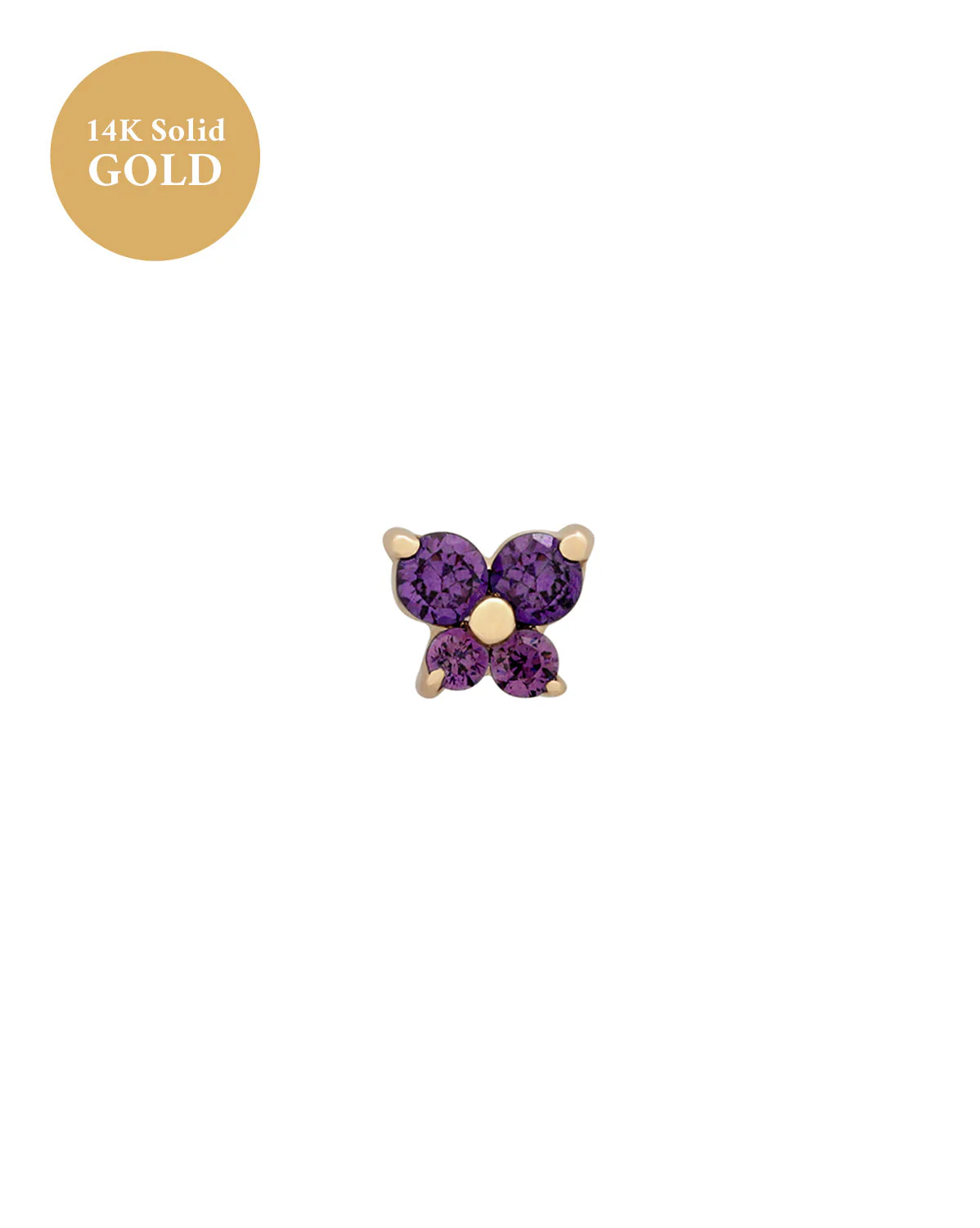 14K Solid Gold Cho Butterfly Single Stud - Image 11
