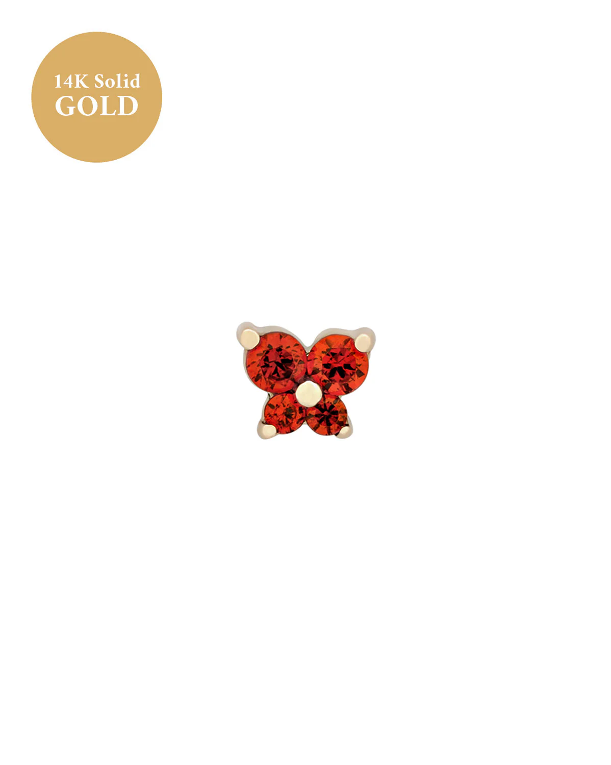 14K Solid Gold Cho Butterfly Single Stud - Image 12