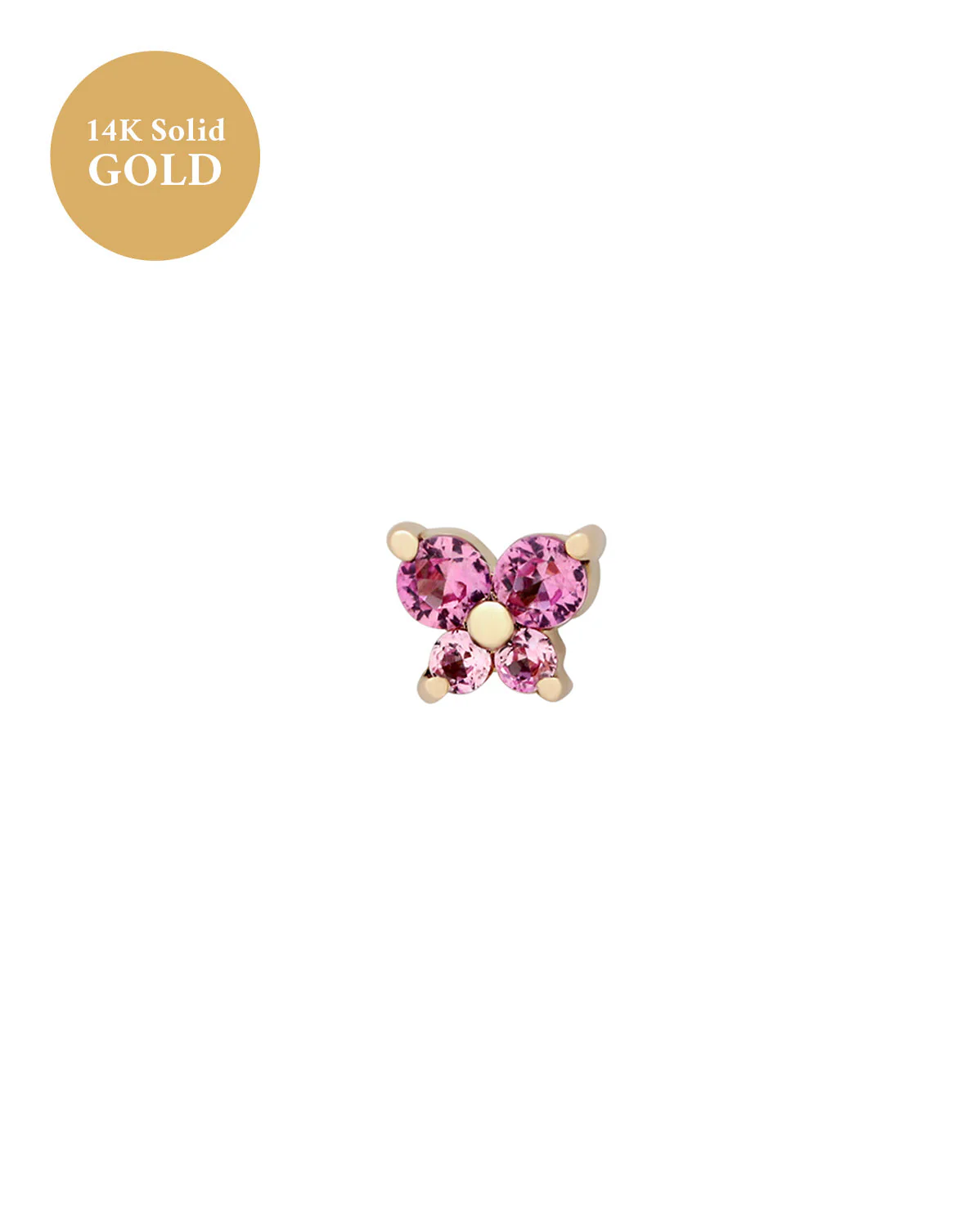 14K Solid Gold Cho Butterfly Single Stud - Image 14