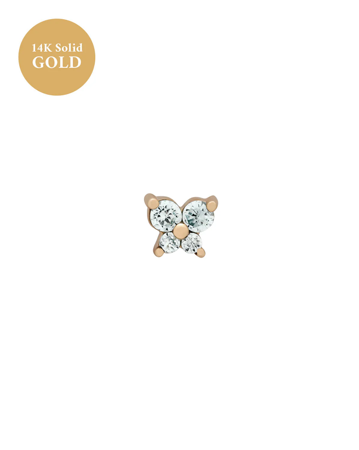 14K Solid Gold Cho Butterfly Single Stud - Image 15