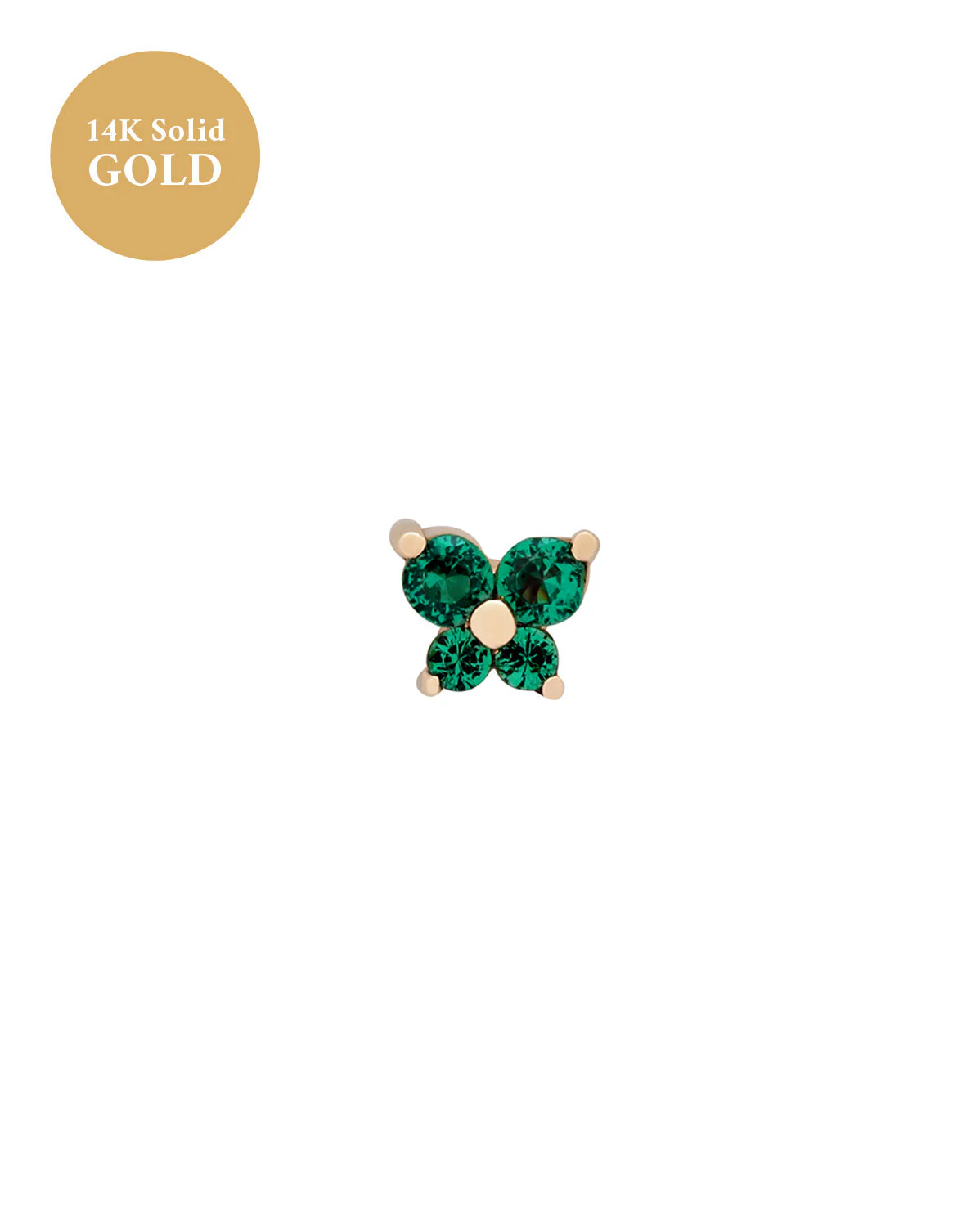 14K Solid Gold Cho Butterfly Single Stud - Image 16