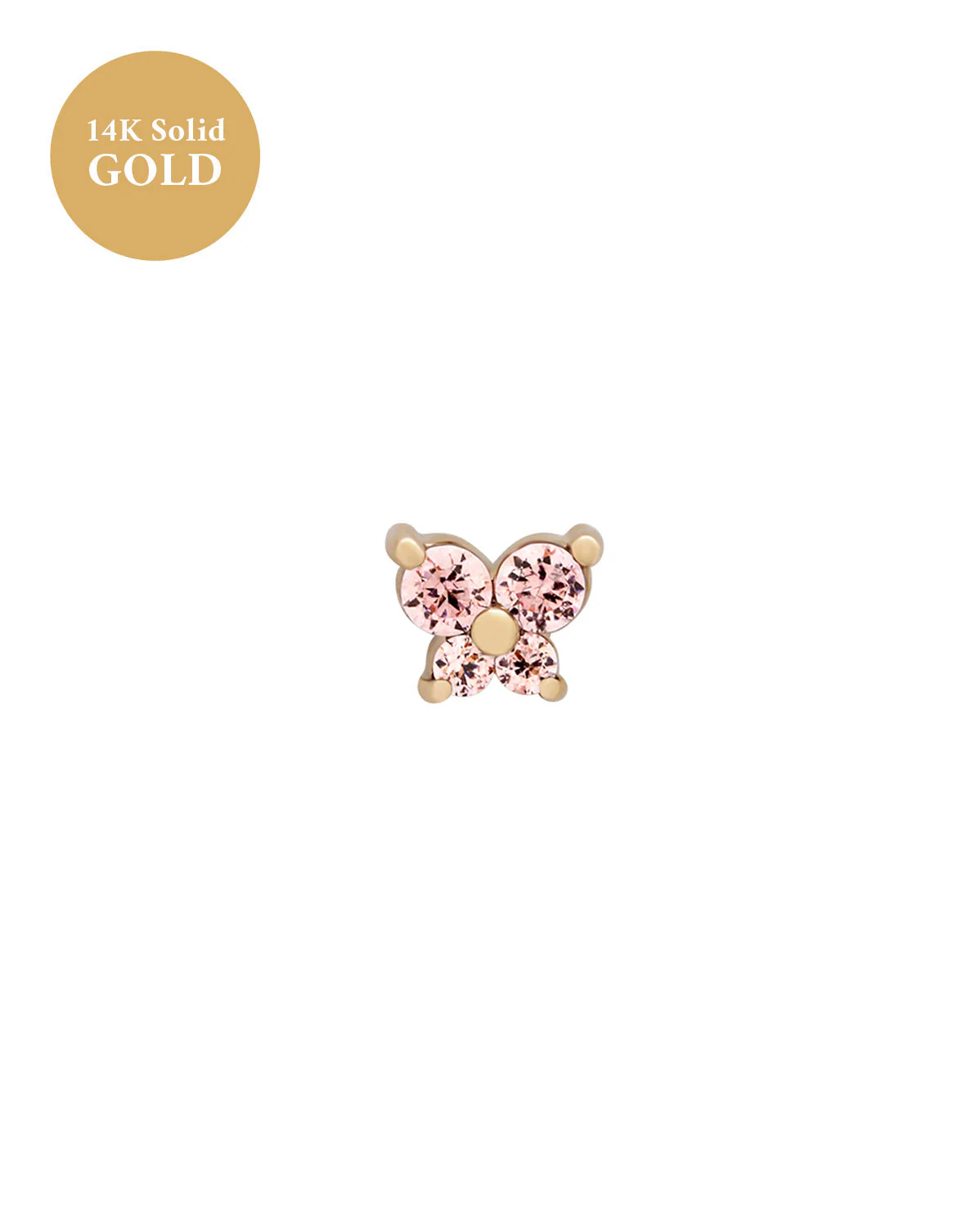 14K Solid Gold Cho Butterfly Single Stud - Image 18