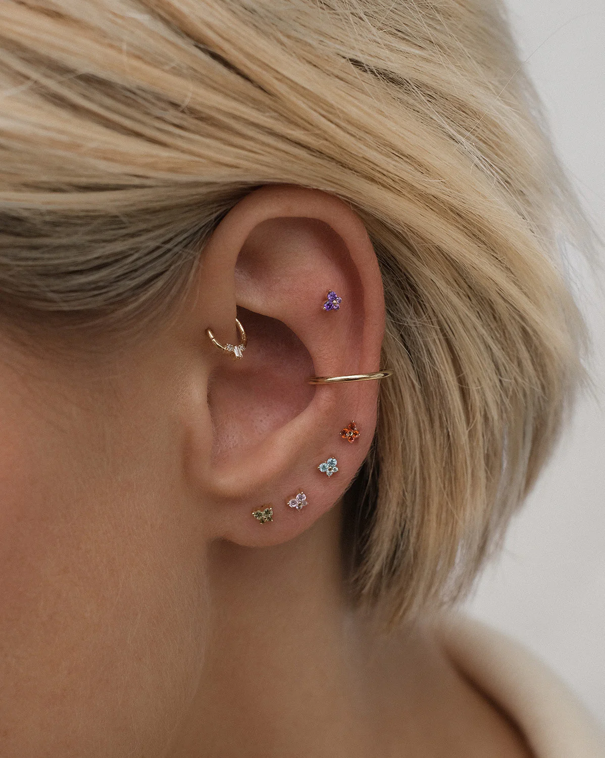 14K Solid Gold Cho Butterfly Single Stud - Image 5