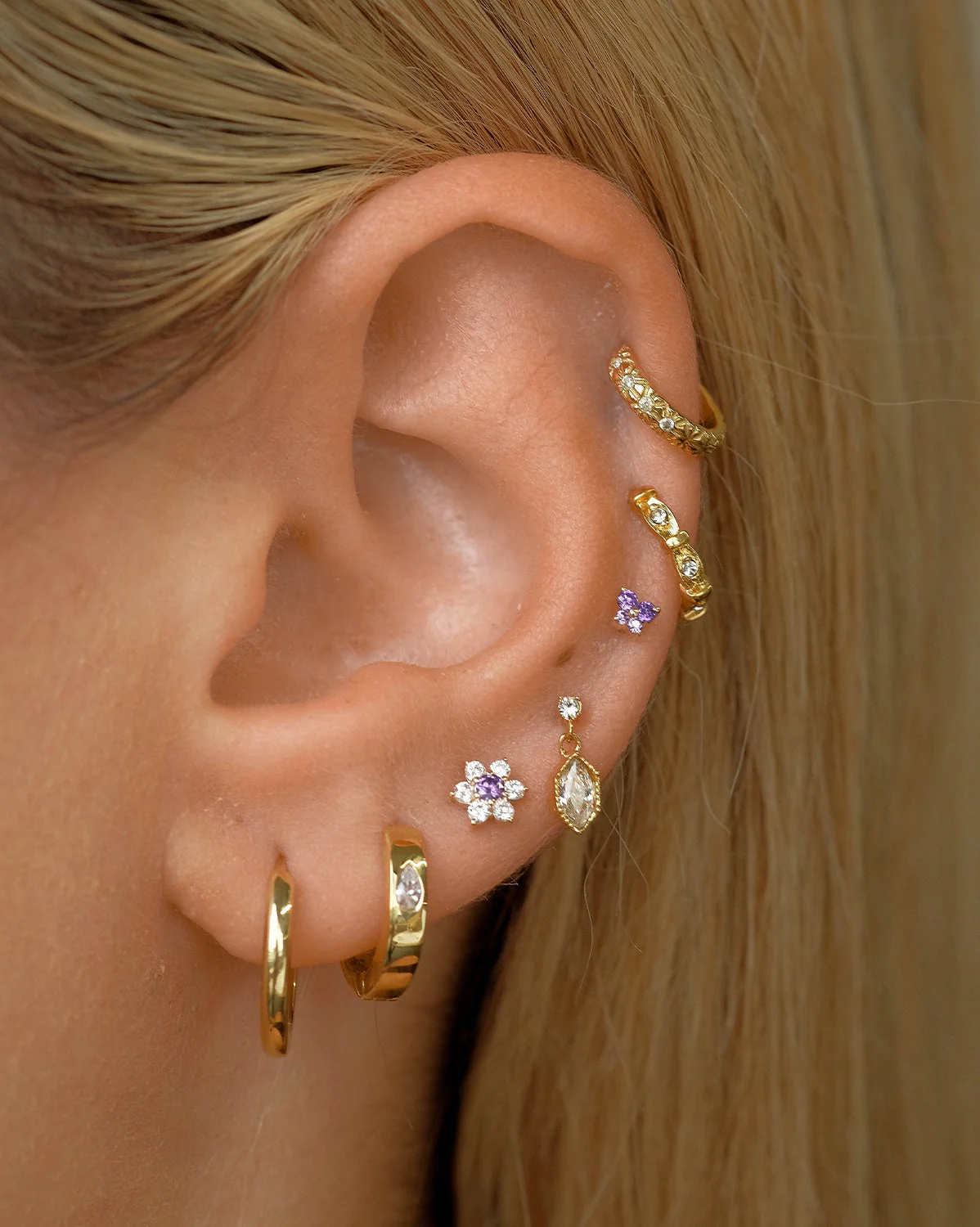 14K Solid Gold Cho Butterfly Single Stud - Image 7