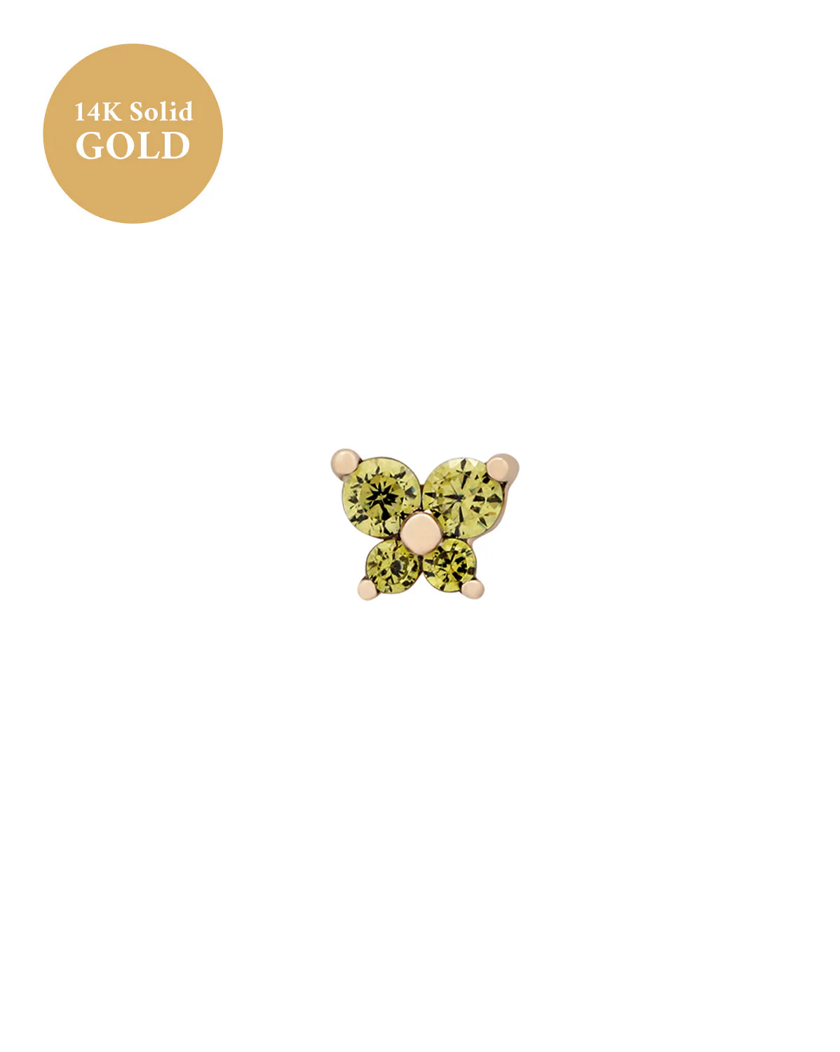 14K Solid Gold Cho Butterfly Single Stud - Image 9