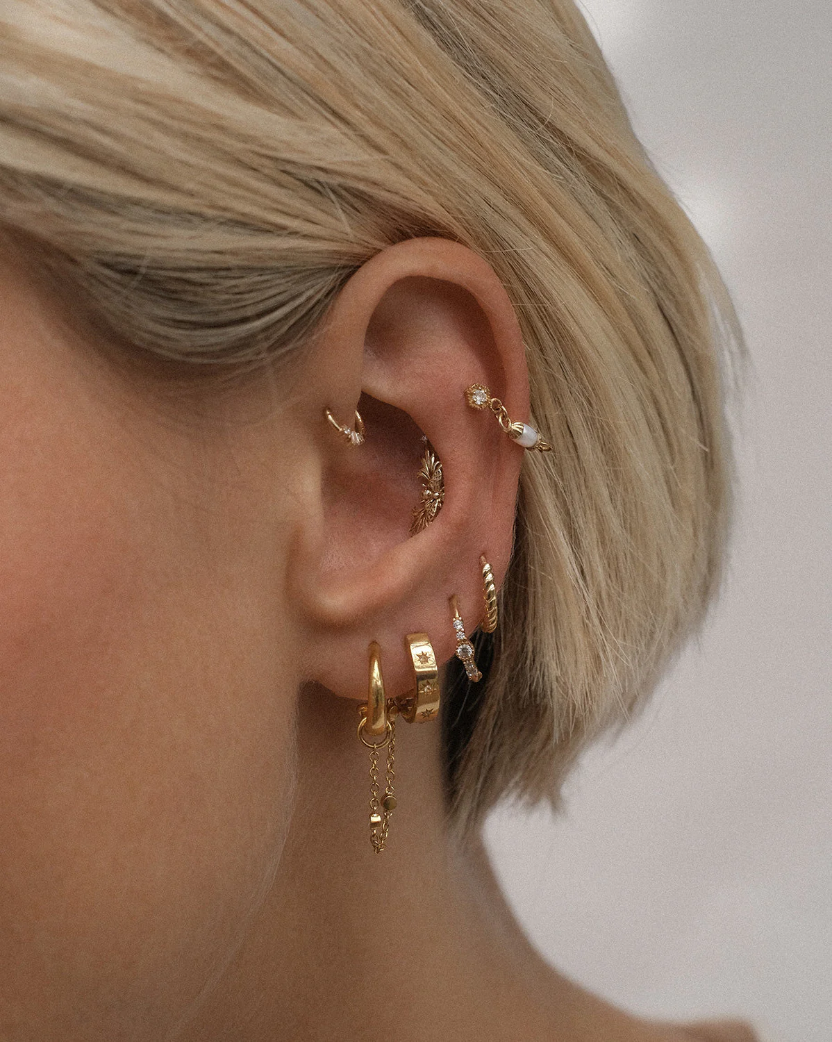 Solid Gold Delia Pearl Drop Stud - Image 4