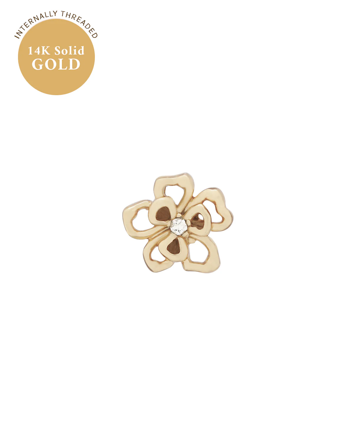 14K Solid Gold Fleur Petite Stud - Image 9