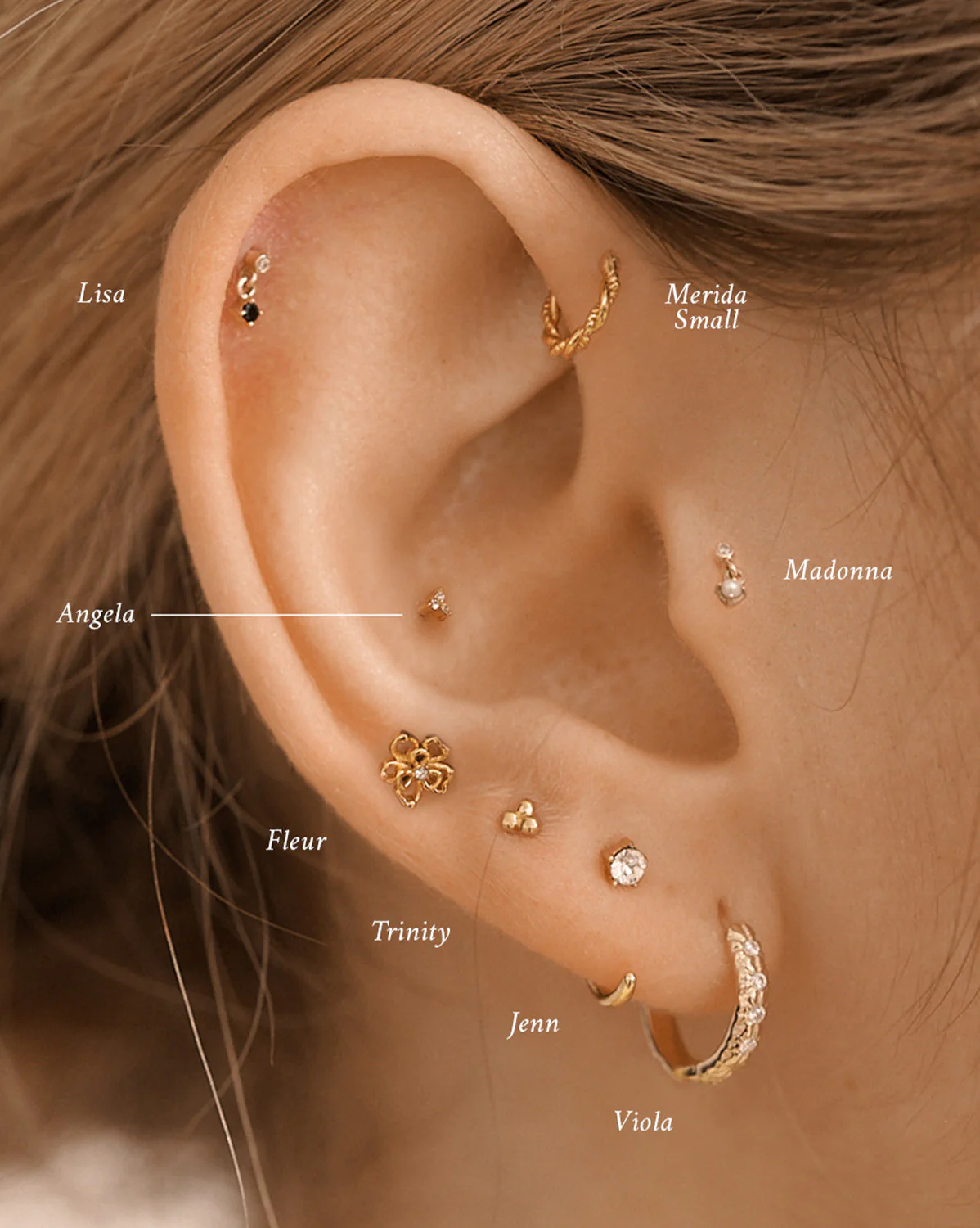 14K Solid Gold Madonna Tiny Pearl Stud - Image 2