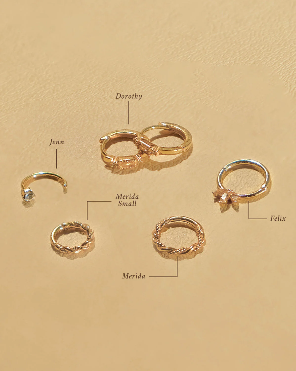 14K Solid Gold Merida Curled Hoop - Image 4