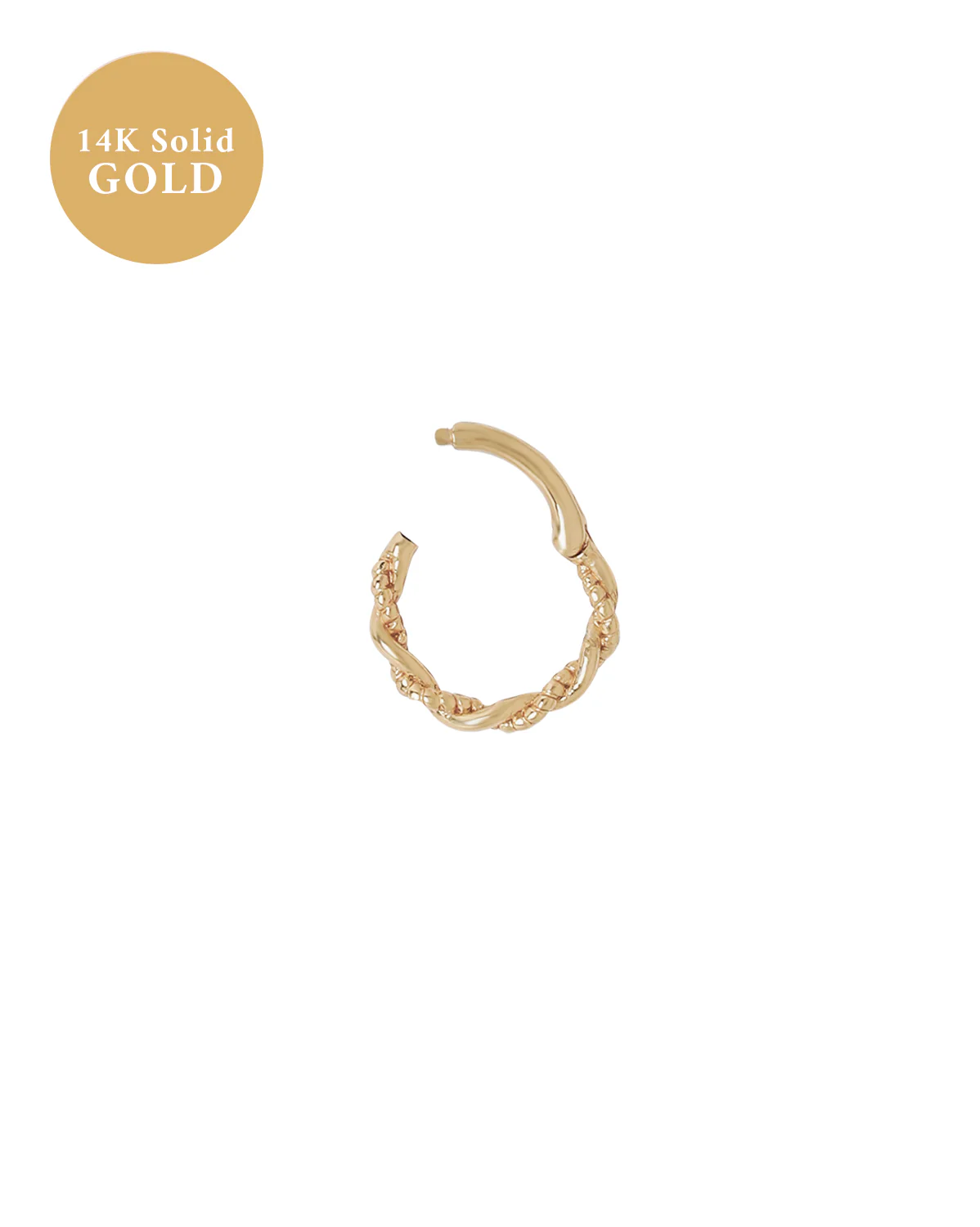 14K Solid Gold Merida Curled Hoop - Image 7