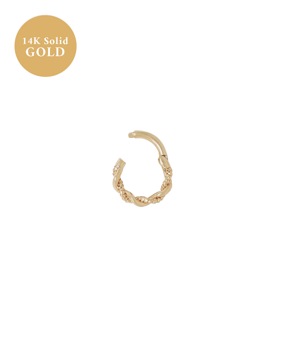 14K Solid Gold Merida Small Curled Hoop - Image 9
