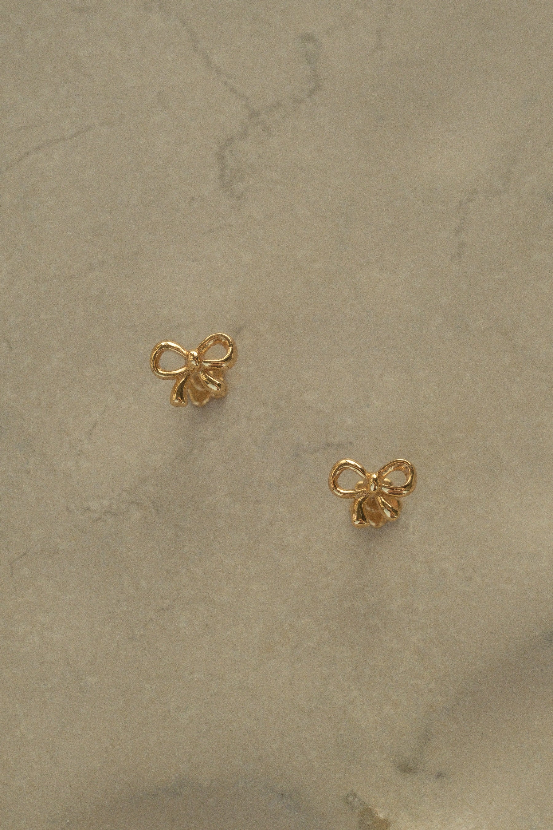 14K Solid Gold Mini Bow Piercing Stud - Image 3