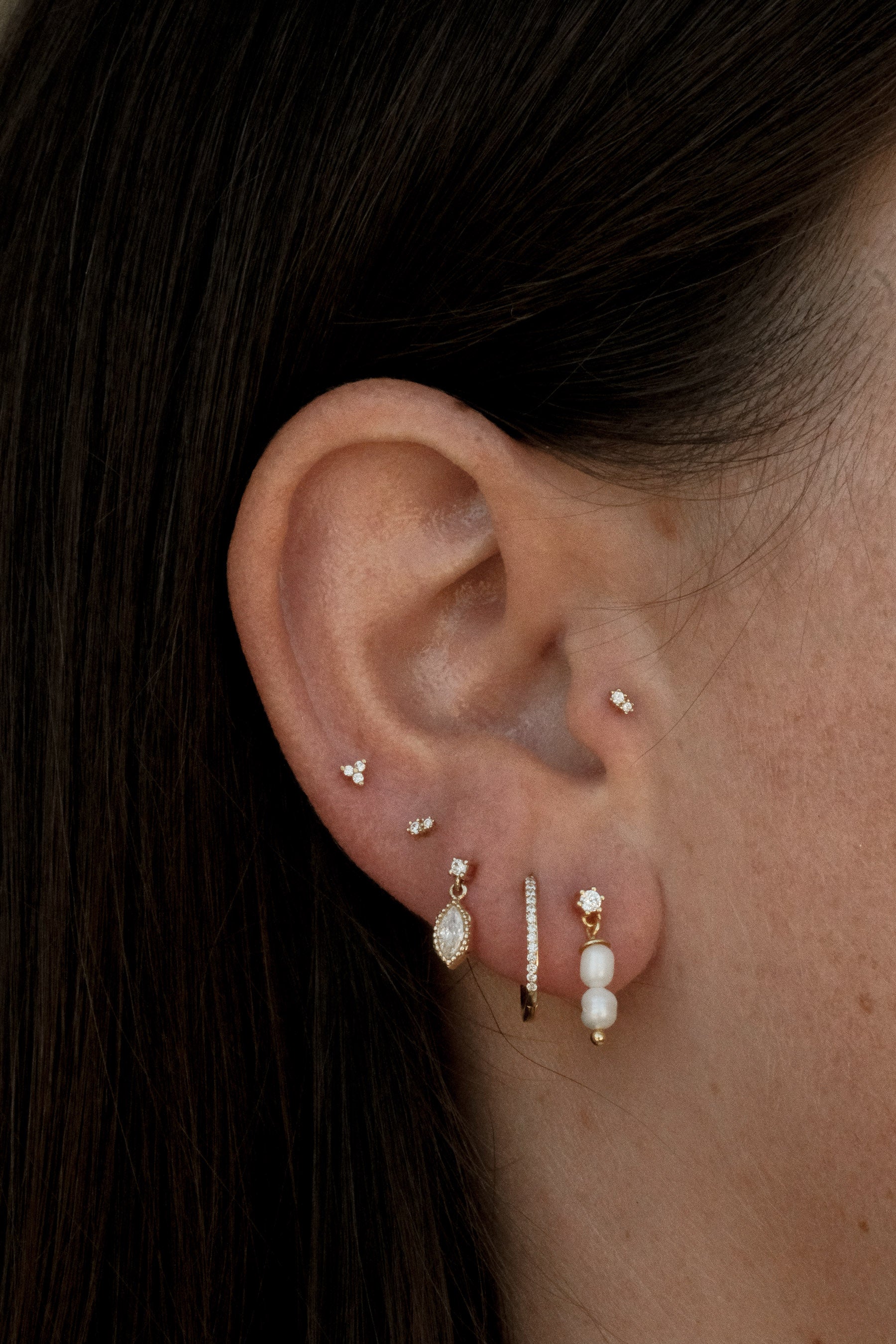 14K Solid Gold Petite Piercing Stud - Image 5
