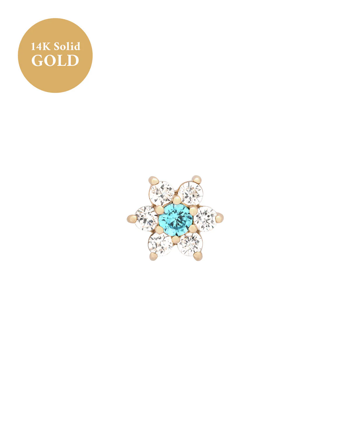 14K Solid Gold Ren Lotus Single Stud - Image 10