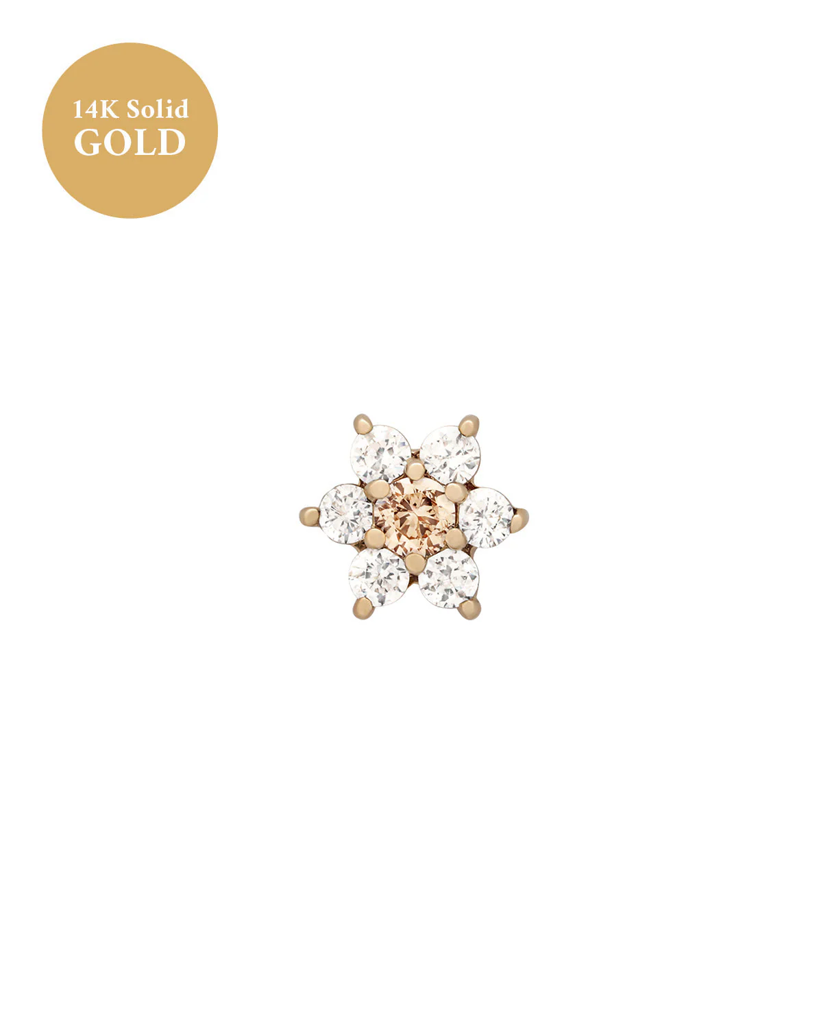 14K Solid Gold Ren Lotus Single Stud - Image 12