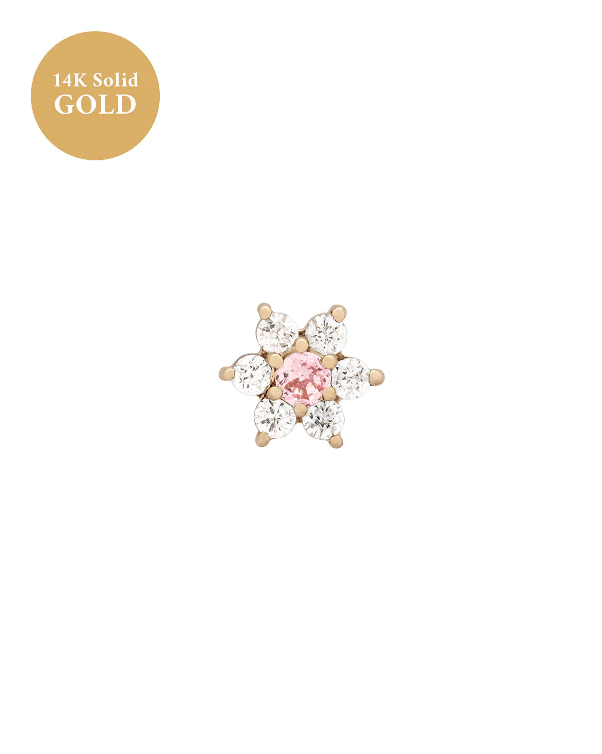 14K Solid Gold Ren Lotus Single Stud - Image 13