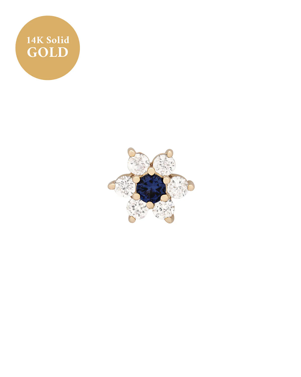 14K Solid Gold Ren Lotus Single Stud - Image 14