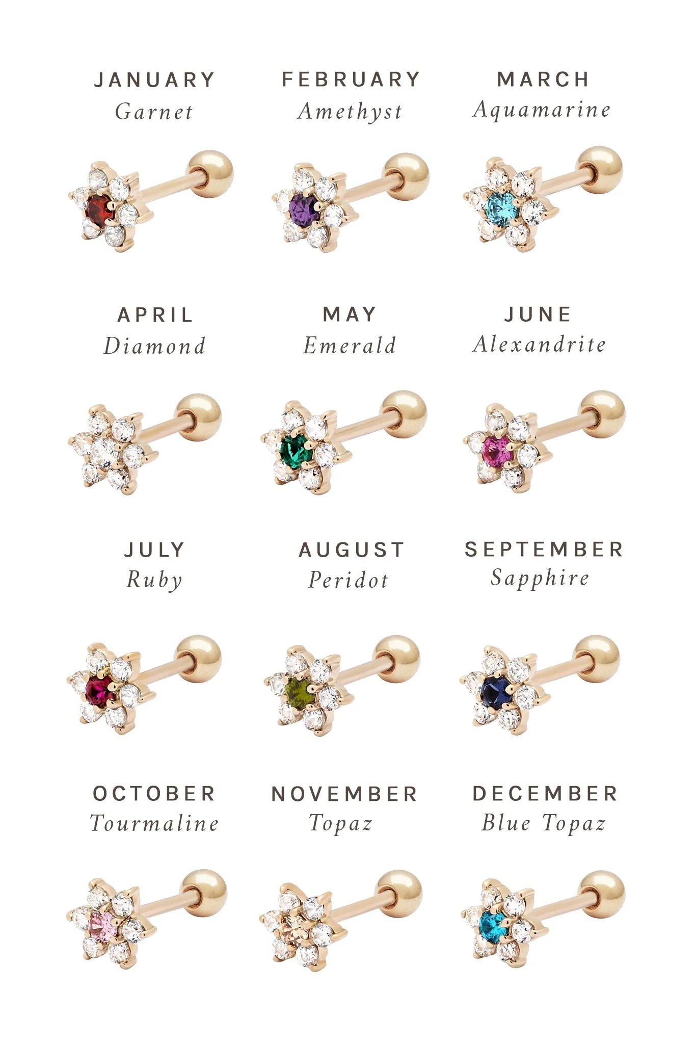 14K Solid Gold Ren Lotus Single Stud - Image 15