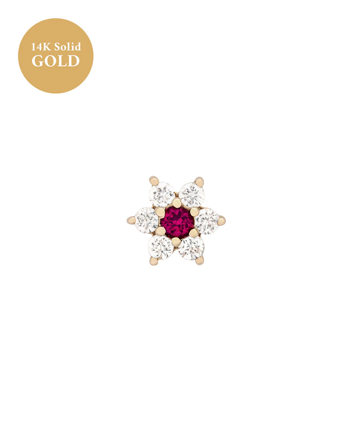 14K Solid Gold Ren Lotus Single Stud - Image 8