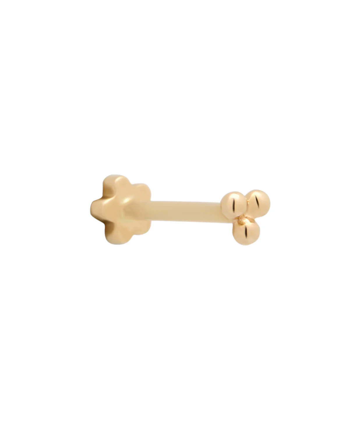 14K Solid Gold Trinity Single Stud