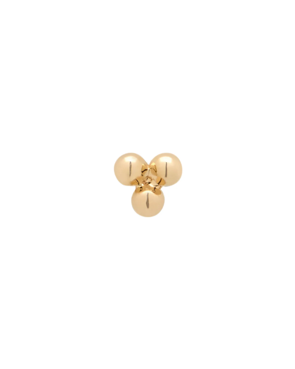 14K Solid Gold Trinity Single Stud - Image 8