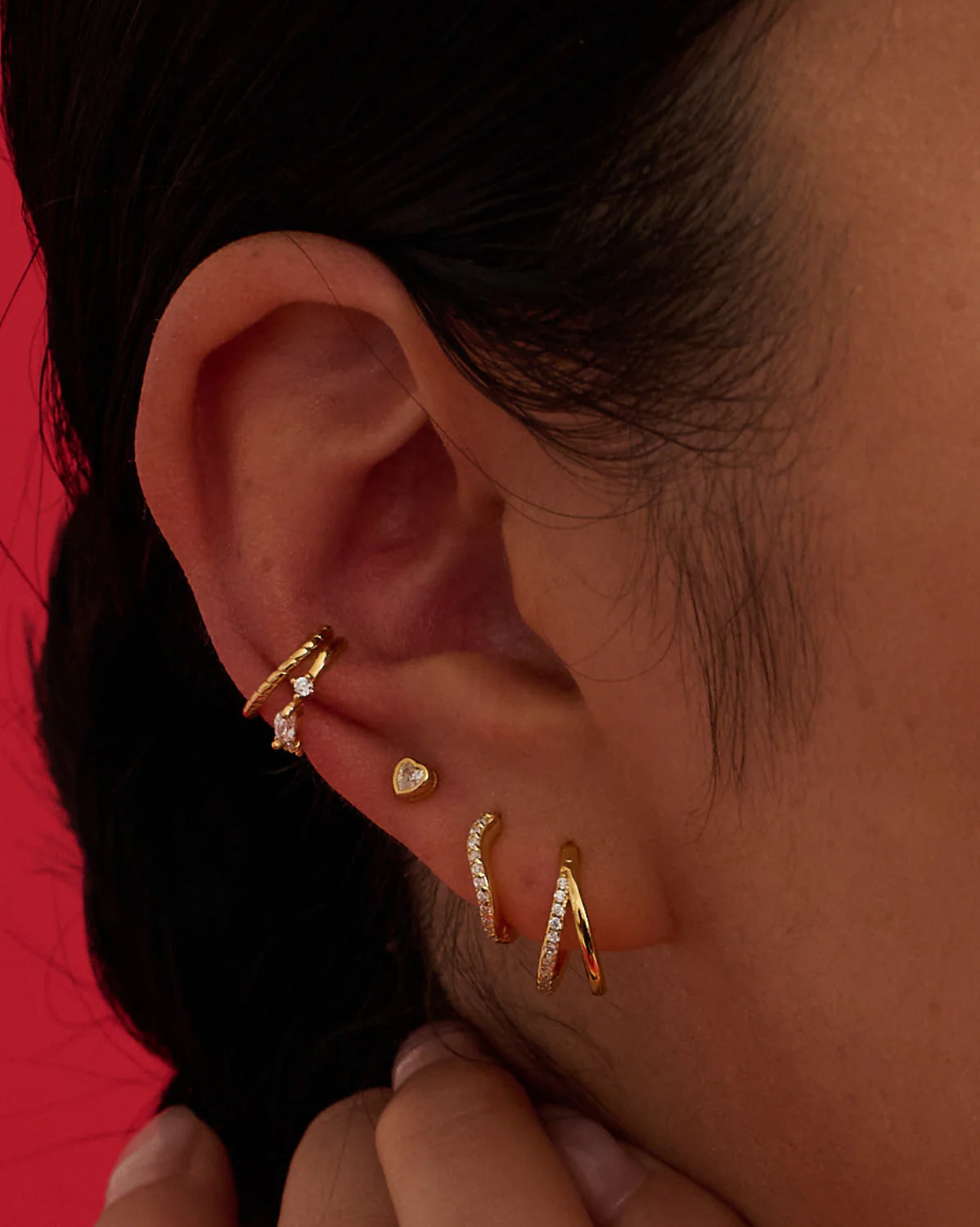 14K Solid Gold Twist Seamless Clicker - Image 4