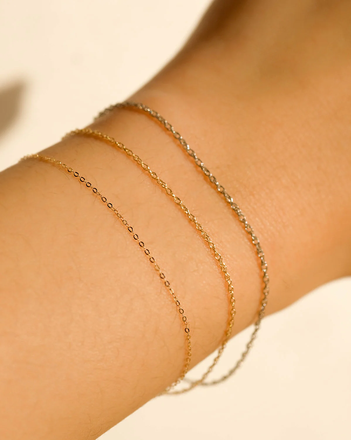 14K White Solid Gold Hong Rope Bracelet - Image 5