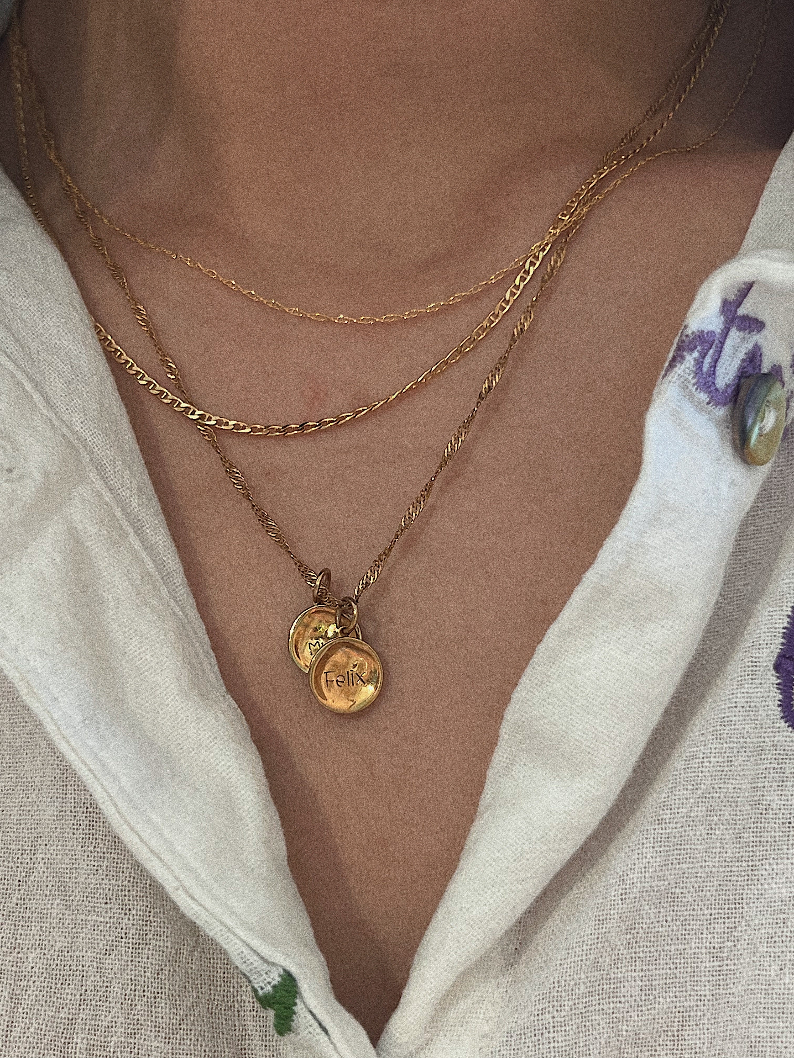 14K White Solid Gold Hong Rope Necklace - Image 6
