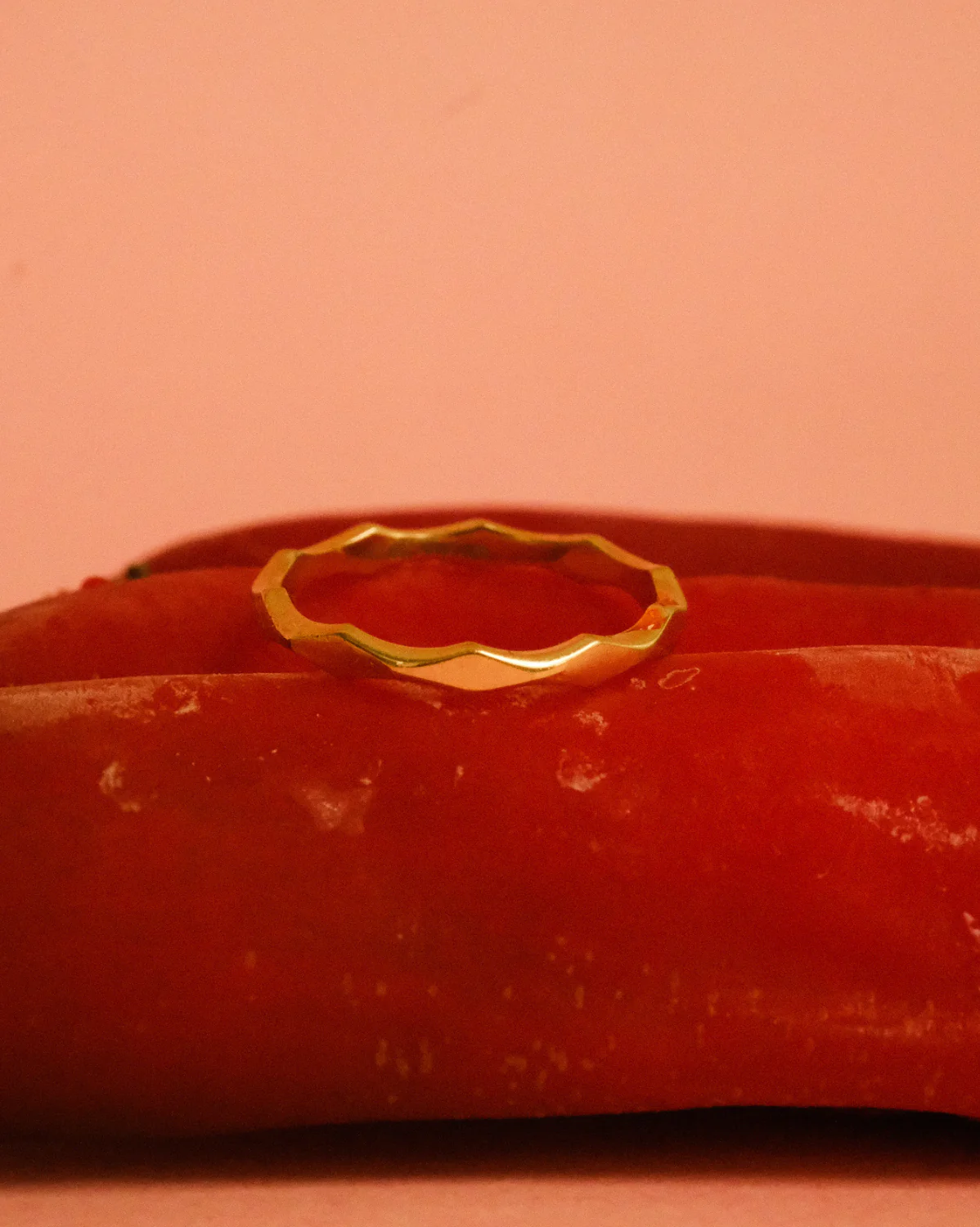 6K Solid Gold Flat Ines Stacking Band - Image 8