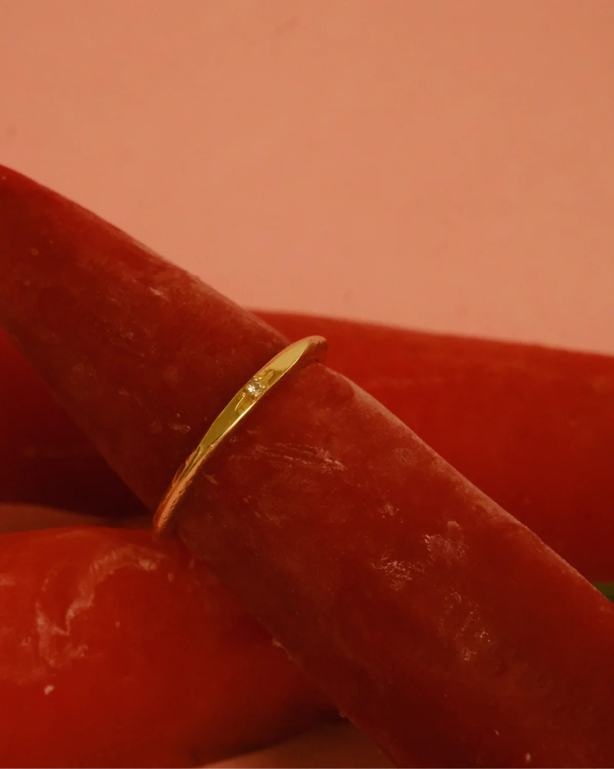6K Solid Gold Flat Mini Signet Ring - Image 3