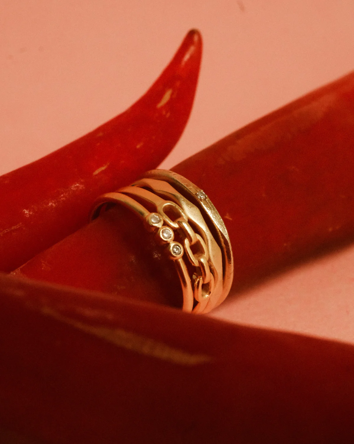6K Solid Gold Flat Mini Signet Ring - Image 9