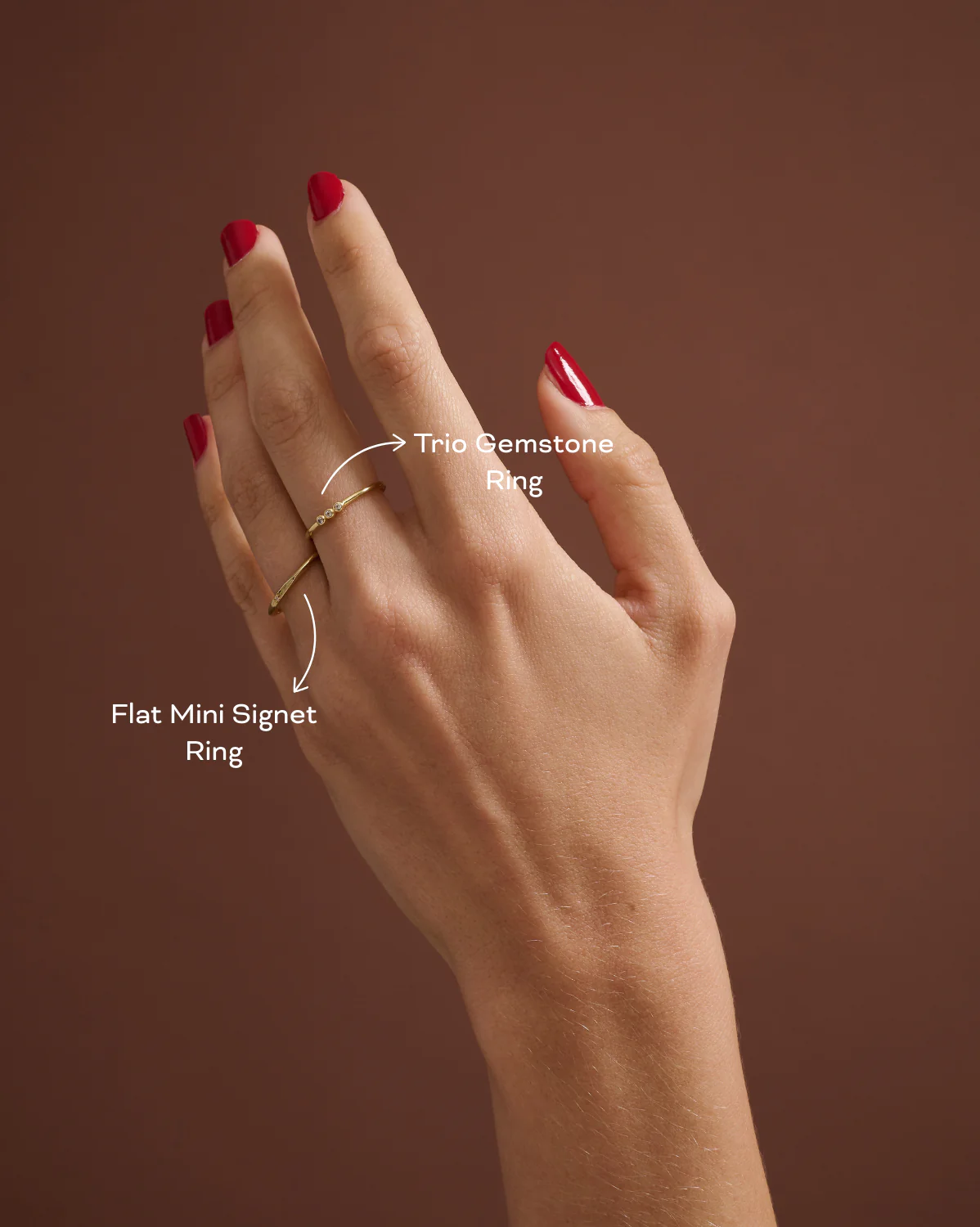 6K Solid Gold Flat Mini Signet Ring - Image 2