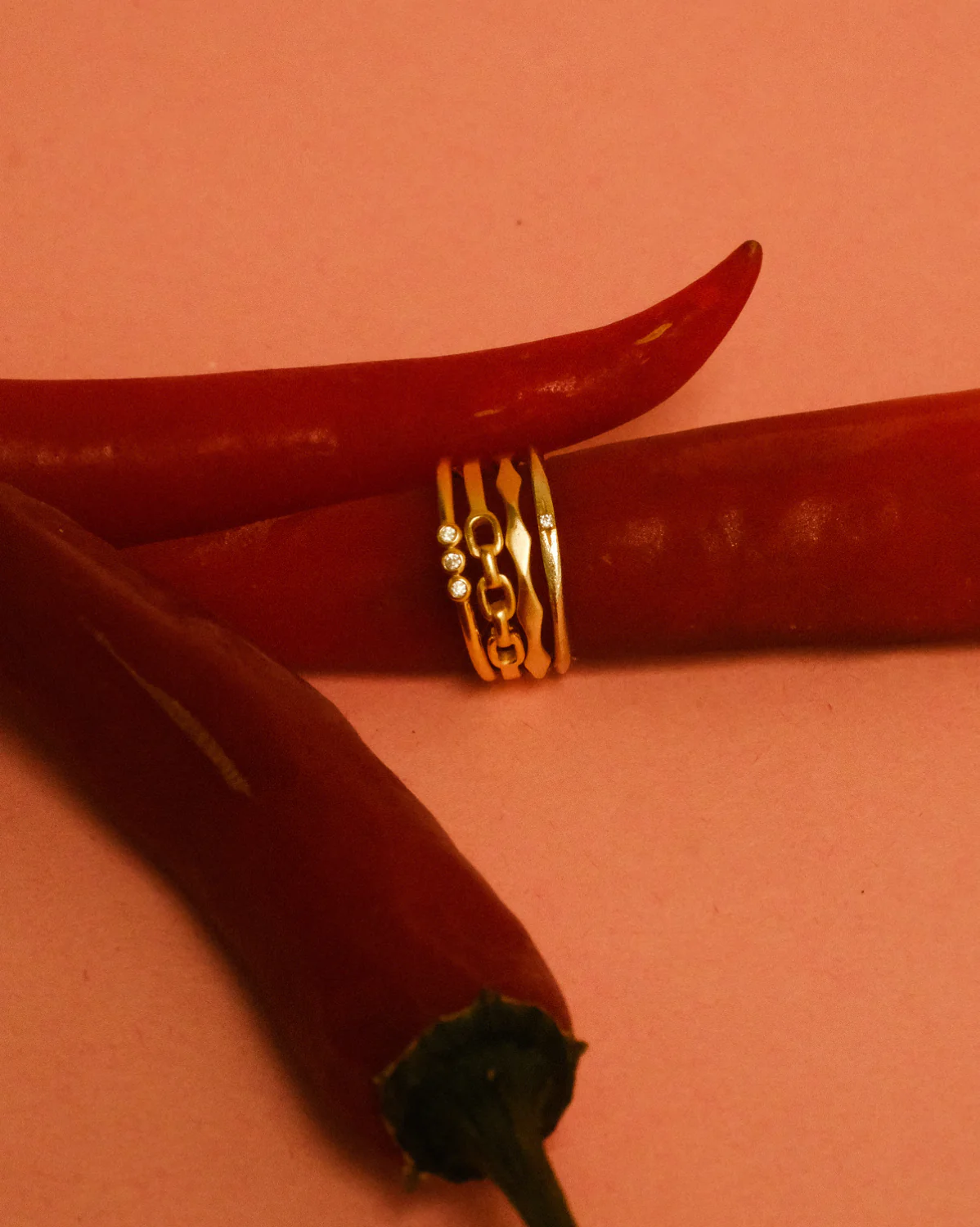6K Solid Gold Flat Mini Signet Ring - Image 6