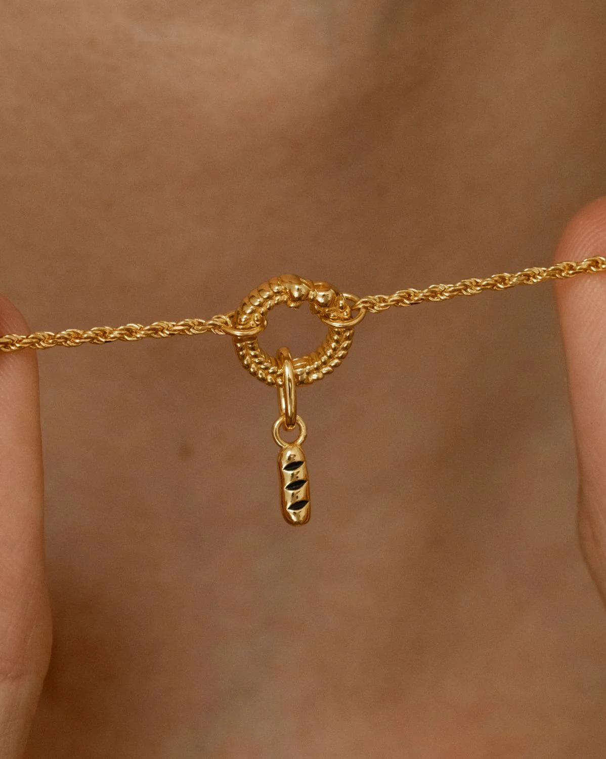 Solid Gold Baguette Charm - Image 3