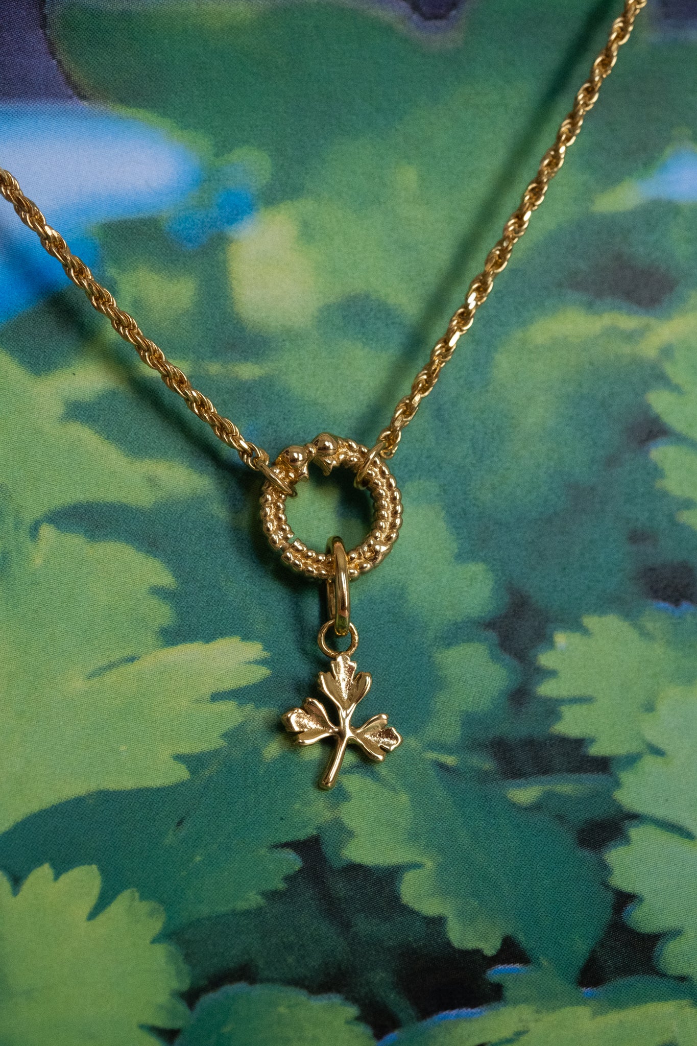 Solid Gold Coriander Charm - Image 2