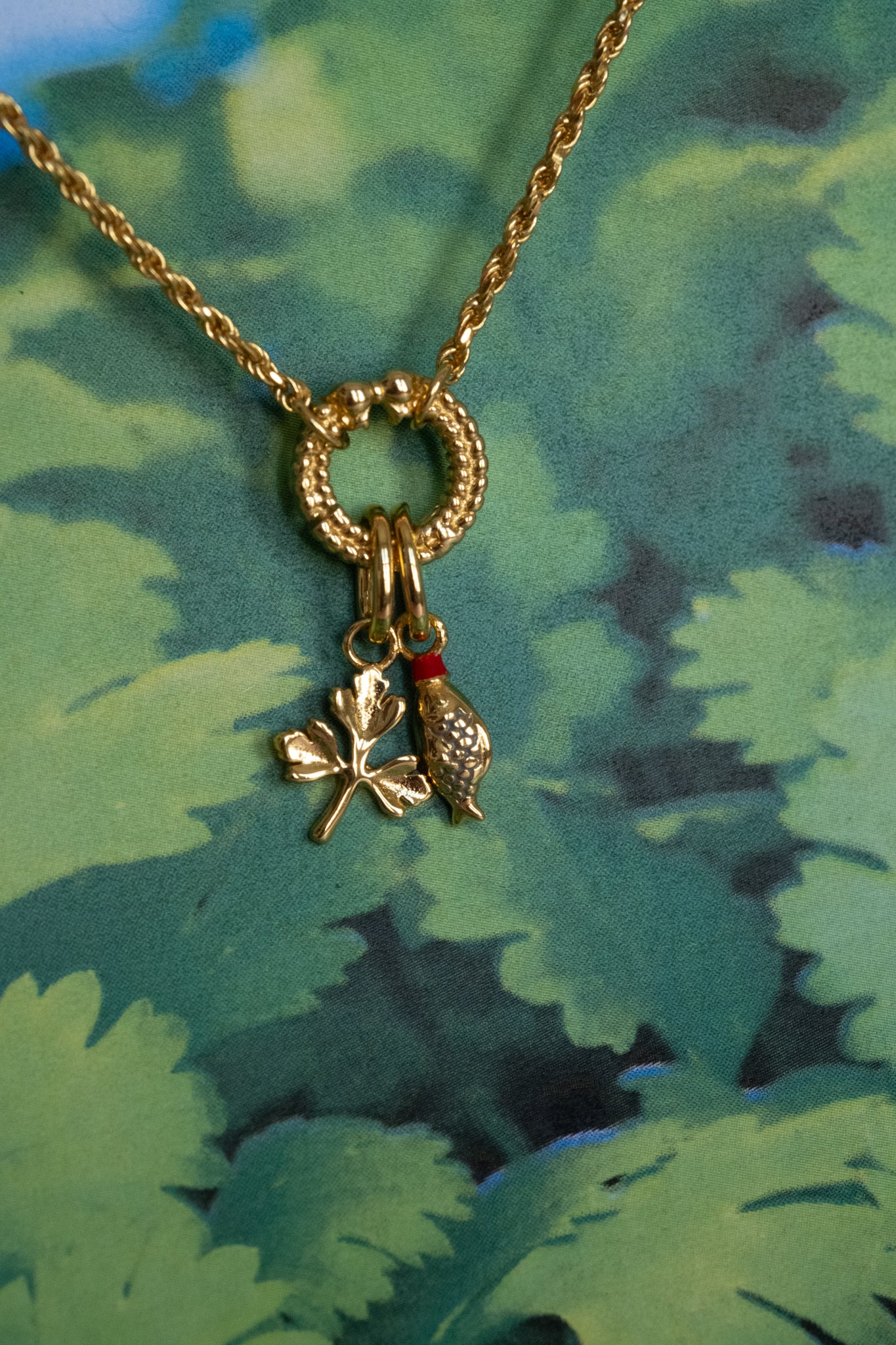 Solid Gold Coriander Charm - Image 5