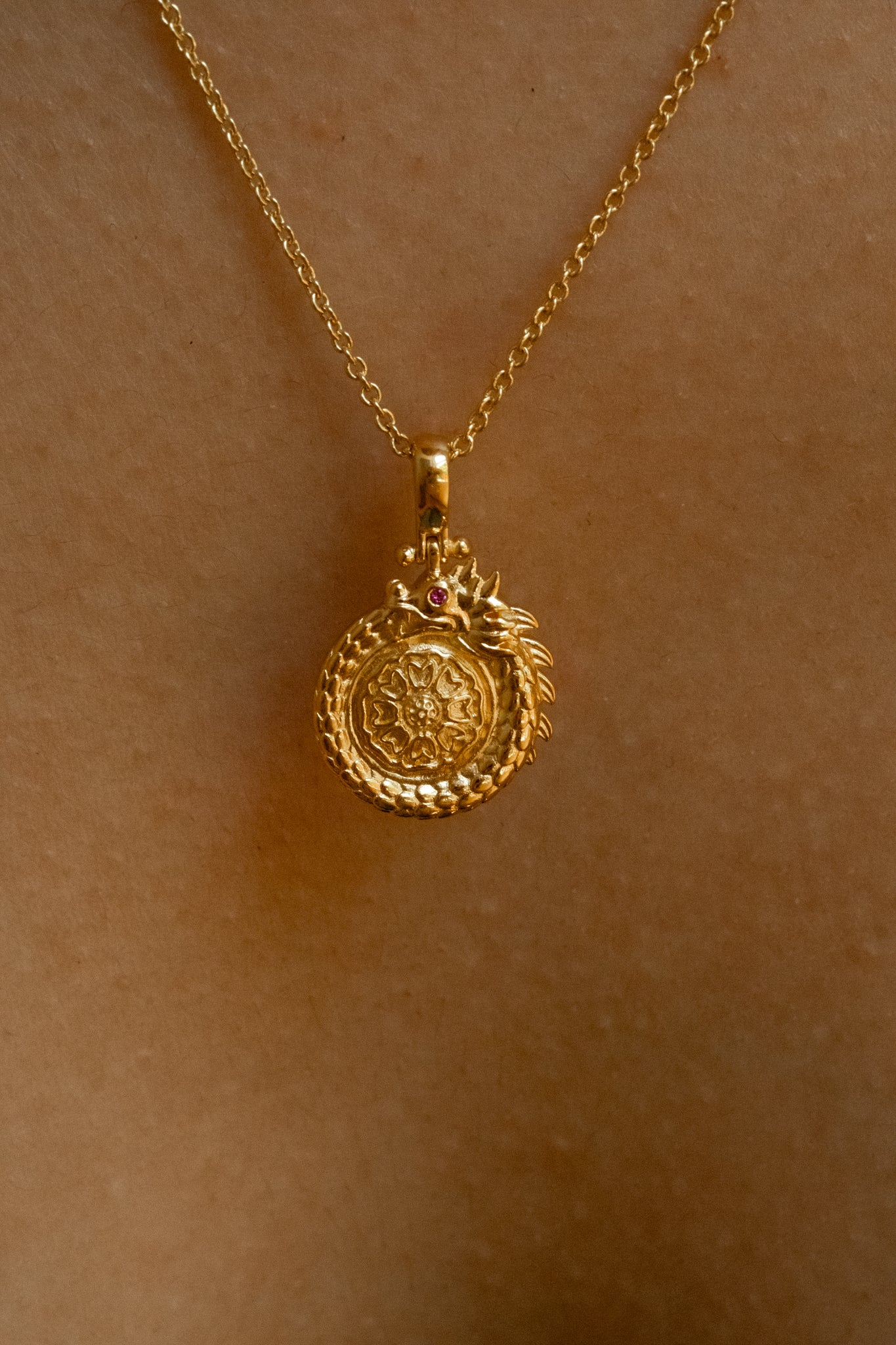 Solid Gold Dragon Of The West Necklace (Ready to ship) - Image 3