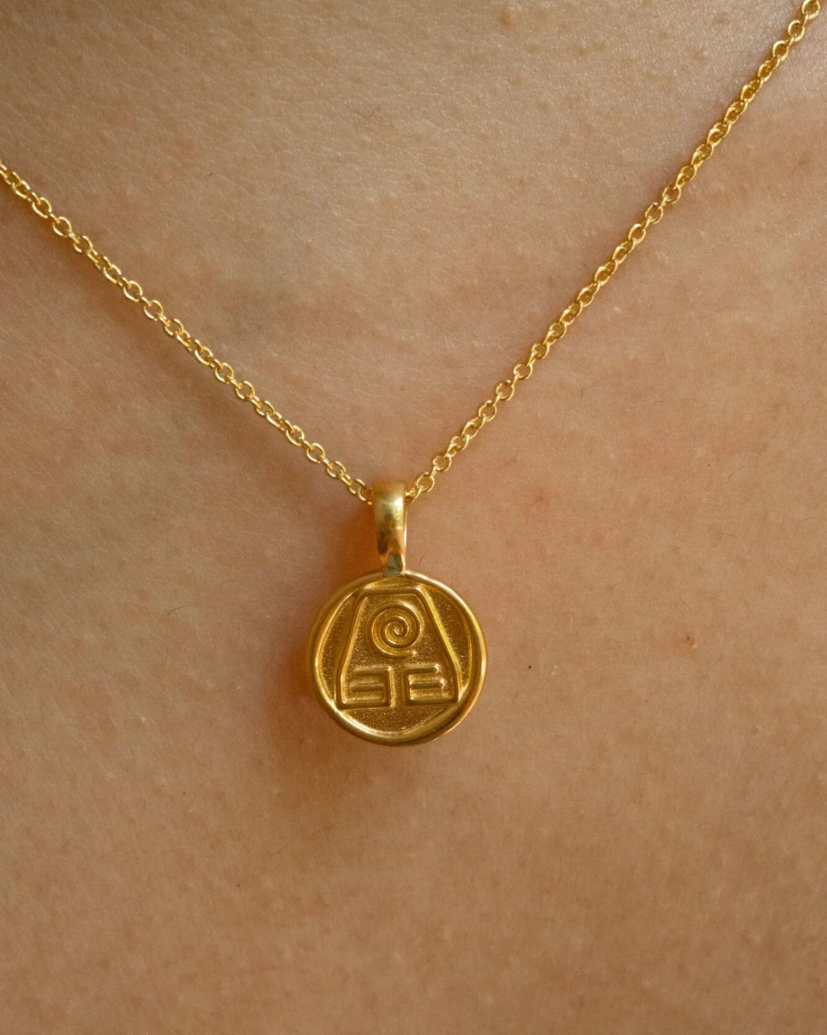 Solid Gold Earthbender Pendant Necklace (Ready to ship) - Image 3