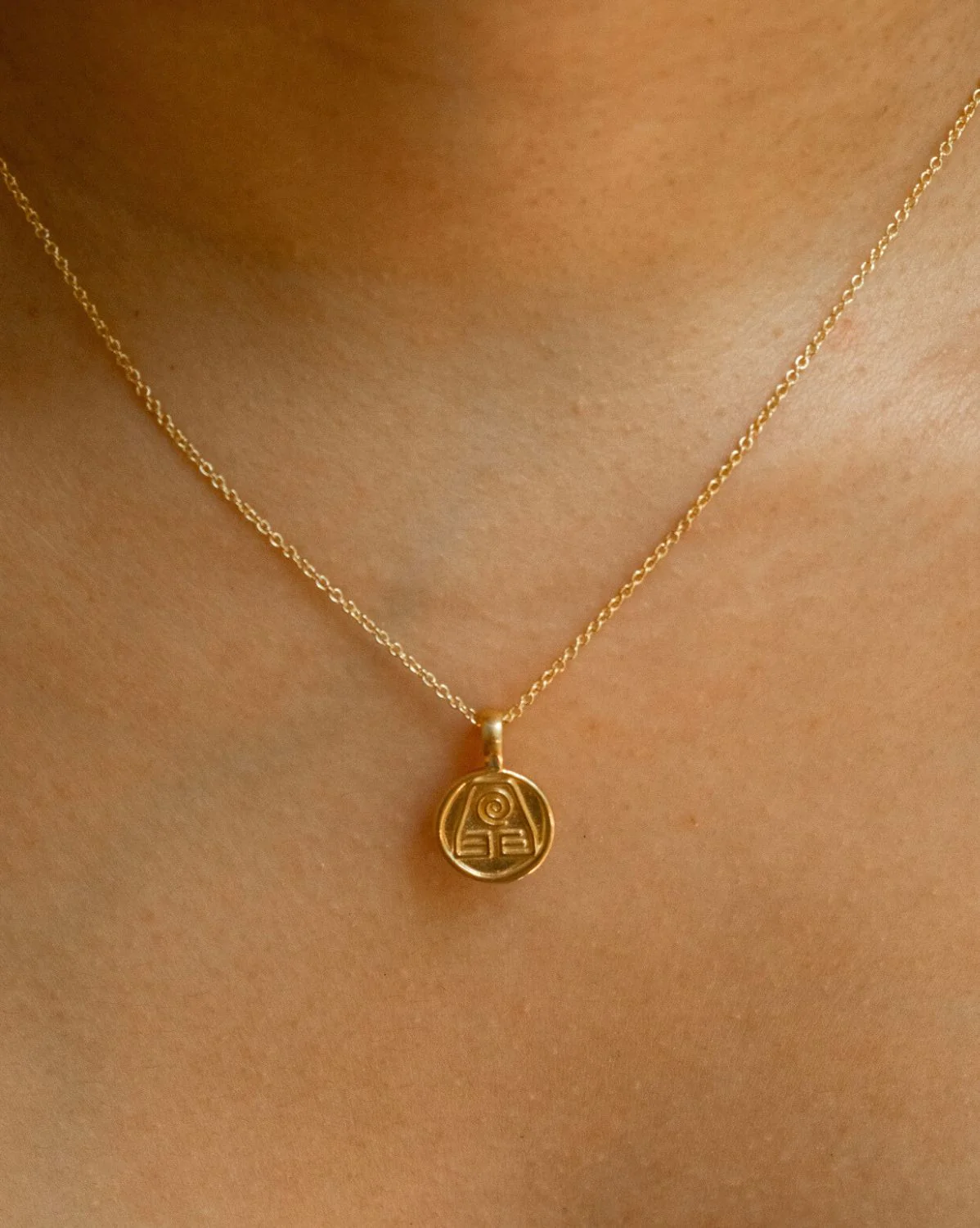 Solid Gold Earthbender Pendant Necklace (Ready to ship) - Image 6