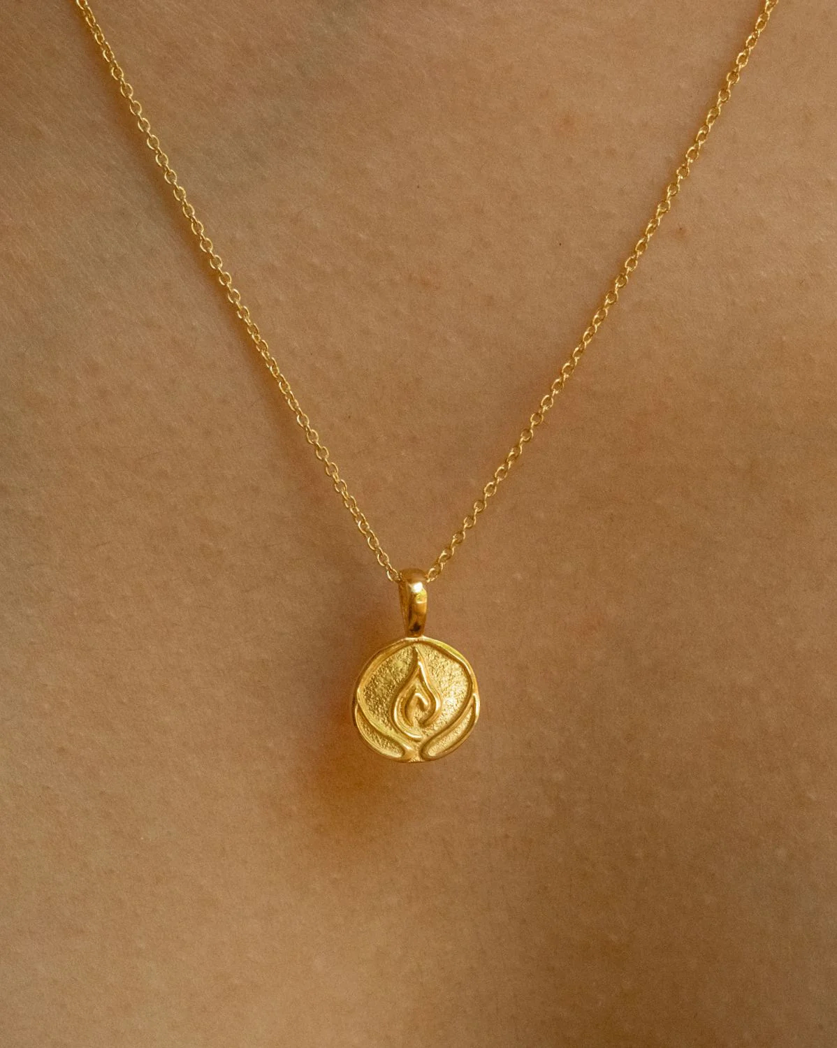 Solid Gold Firebender Pendant Necklace (Ready to ship) - Image 3