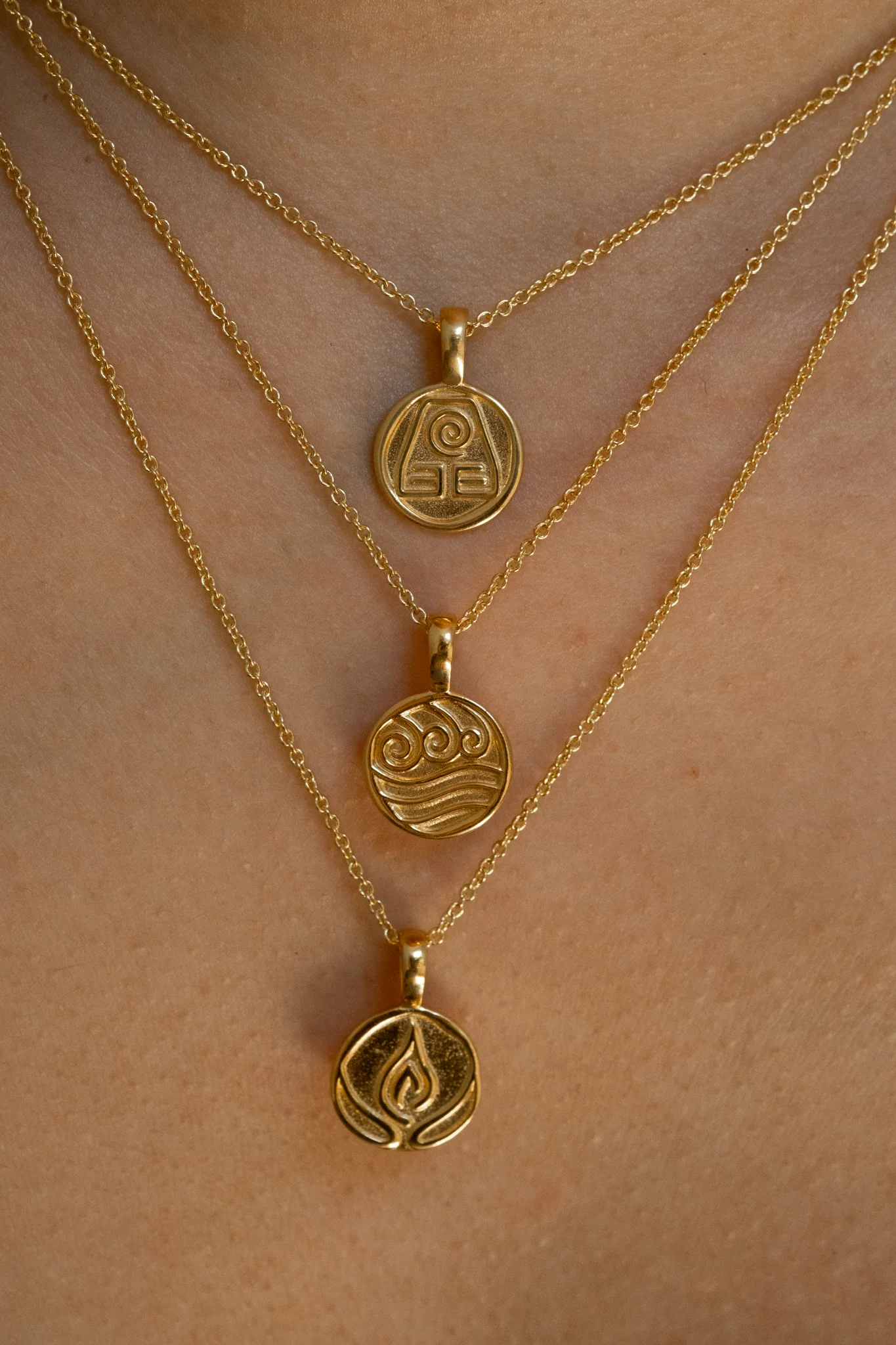 Solid Gold Firebender Pendant Necklace (Ready to ship) - Image 4