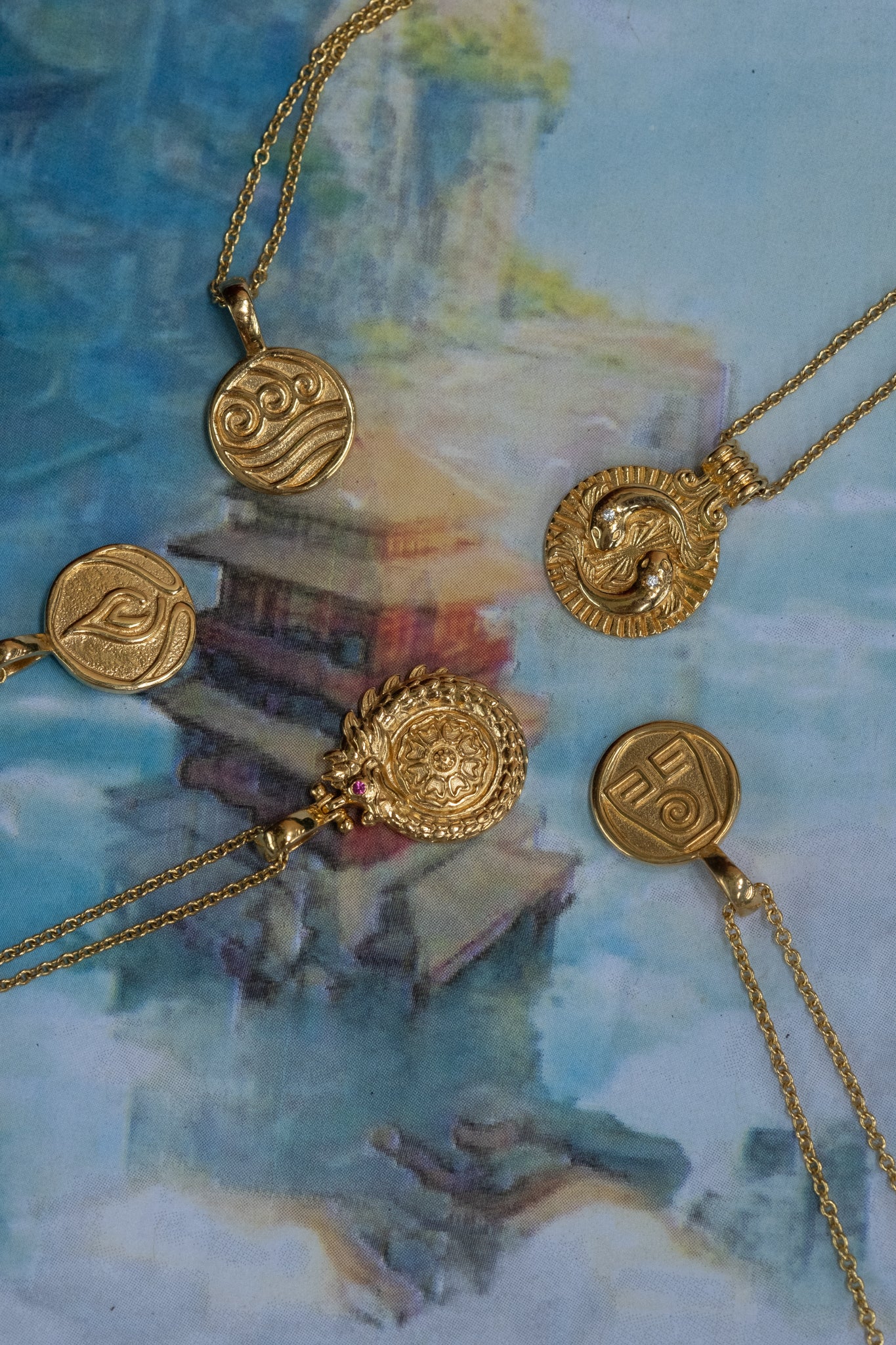 Solid Gold Firebender Pendant Necklace (Ready to ship) - Image 6