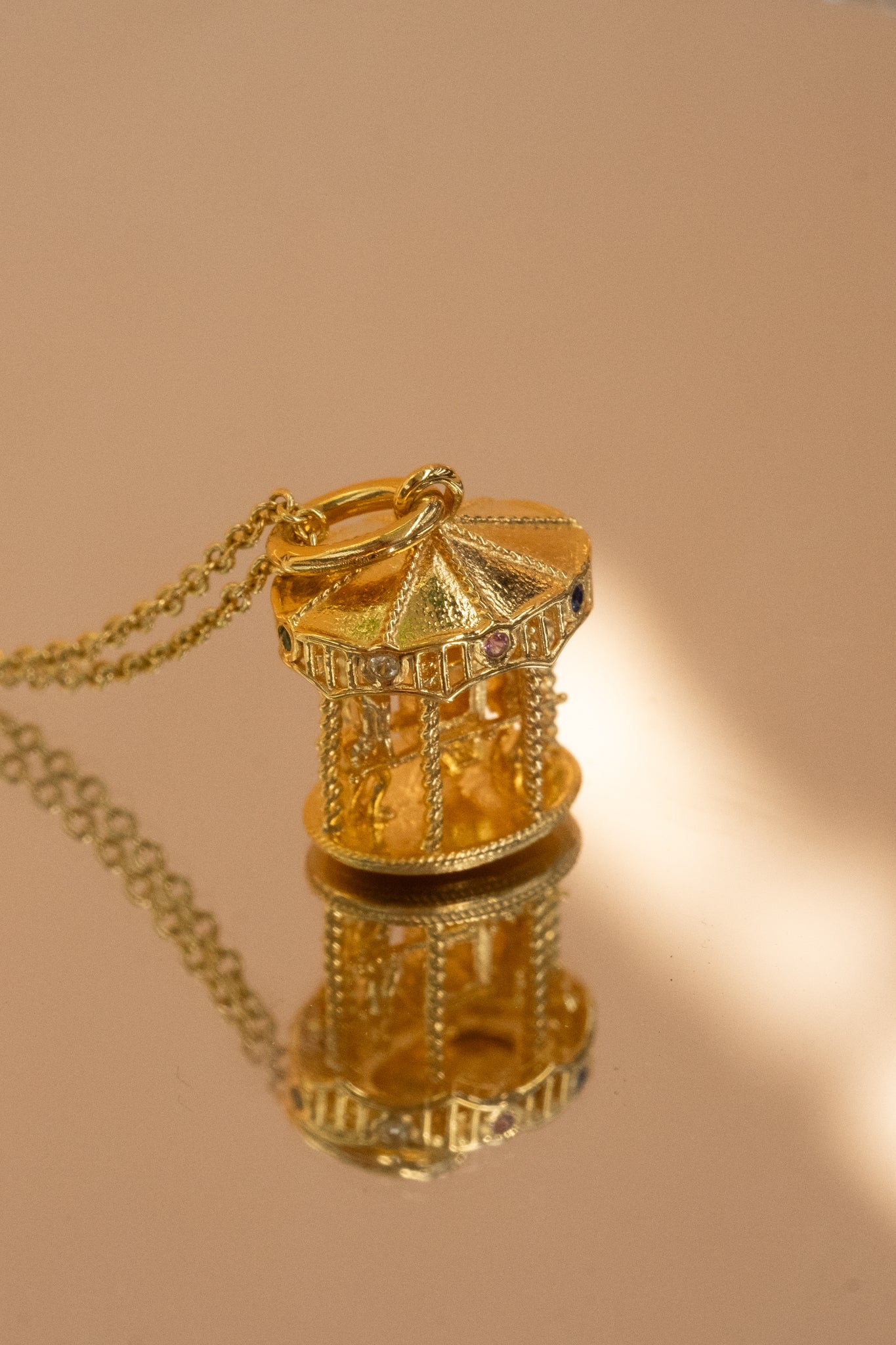 Solid Gold Merry Go Round Pendant (Ready to ship) - Image 5