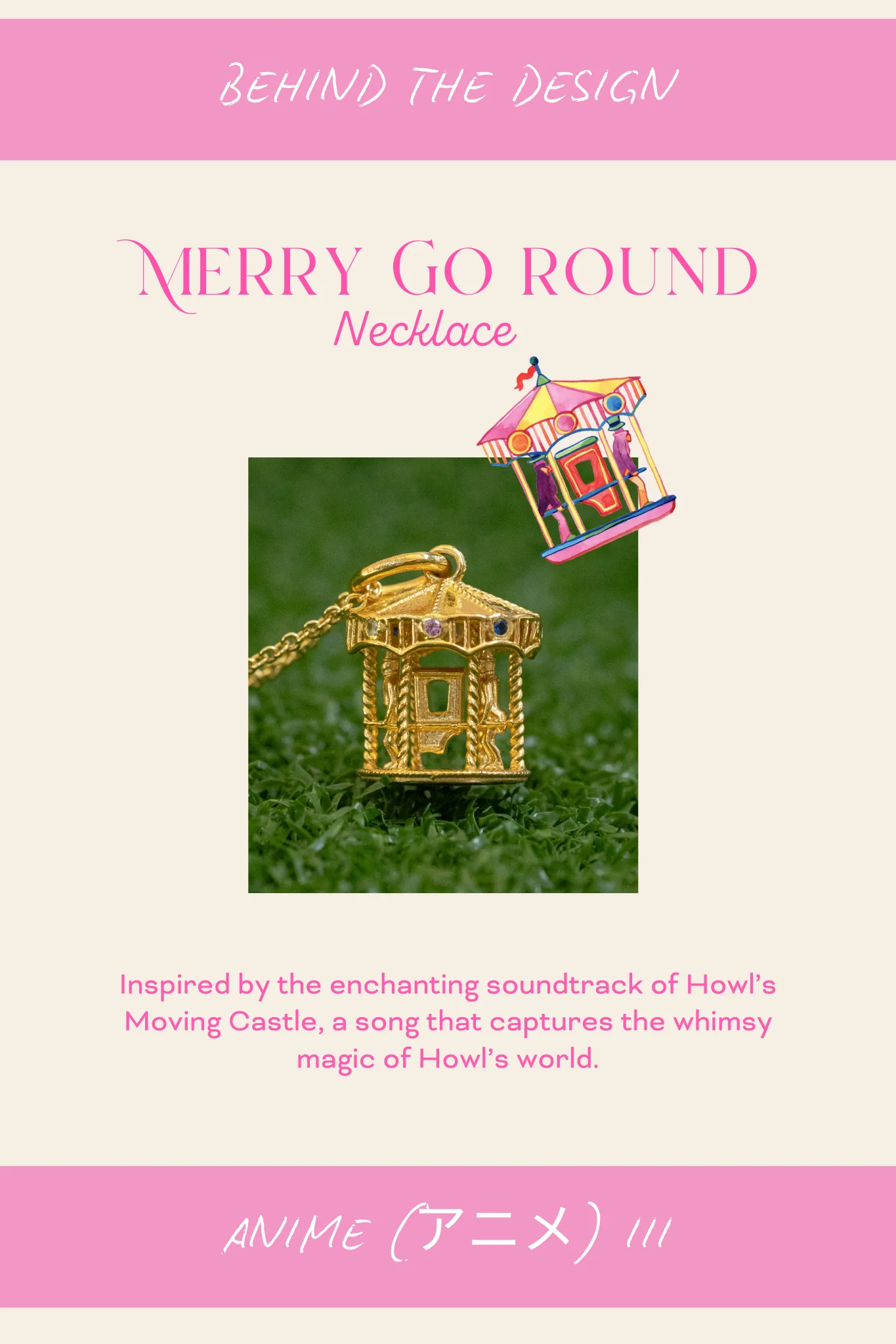 Solid Gold Merry Go Round Pendant (Ready to ship) - Image 8